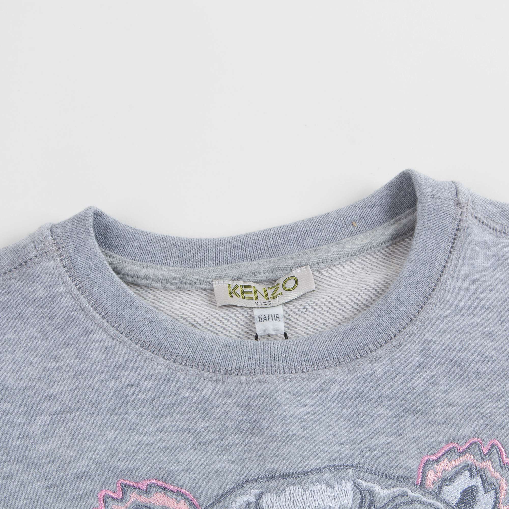 Girls Marl Grey Tiger Logo Sweatshirt