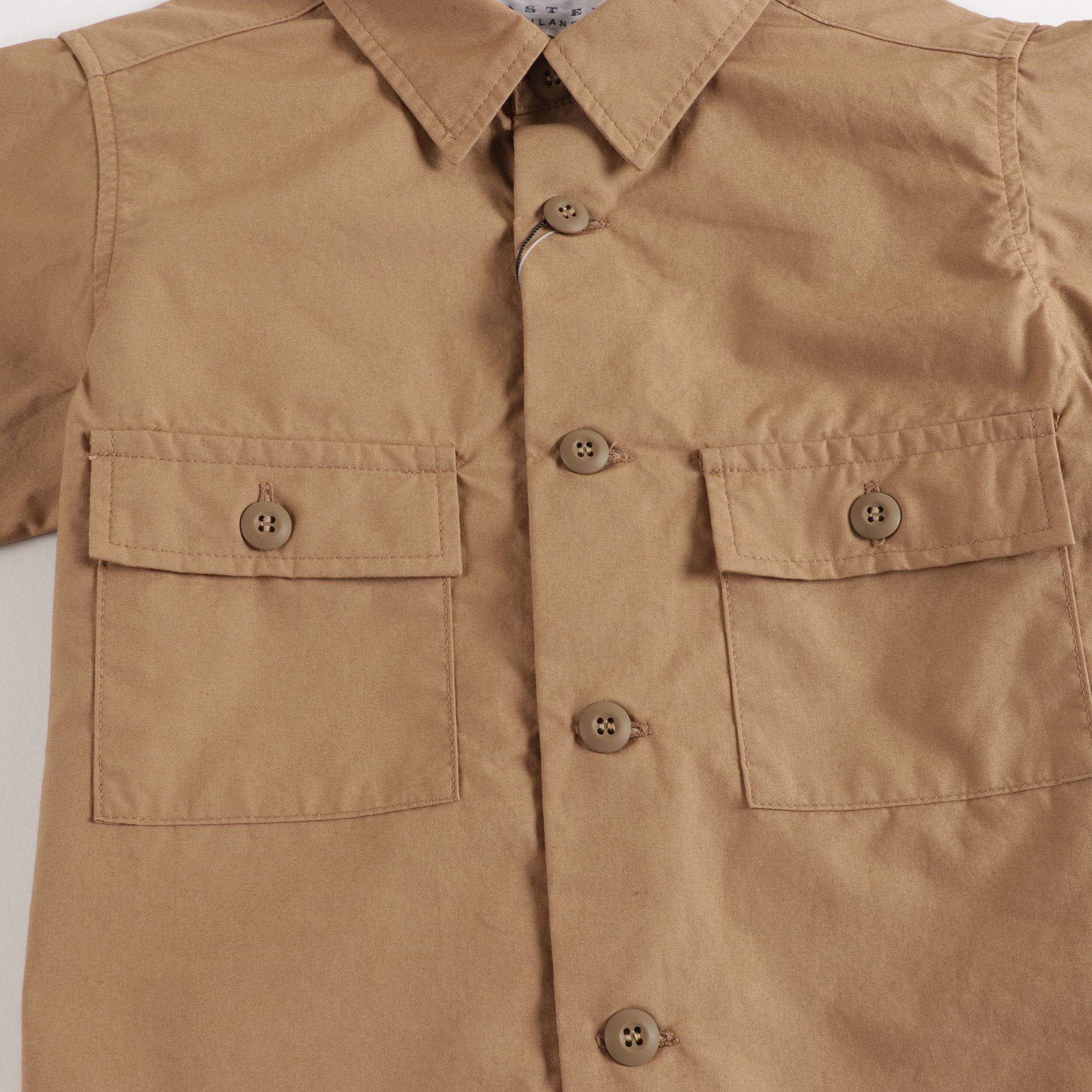Boys & Girls Beige Flap Pocket Shirt