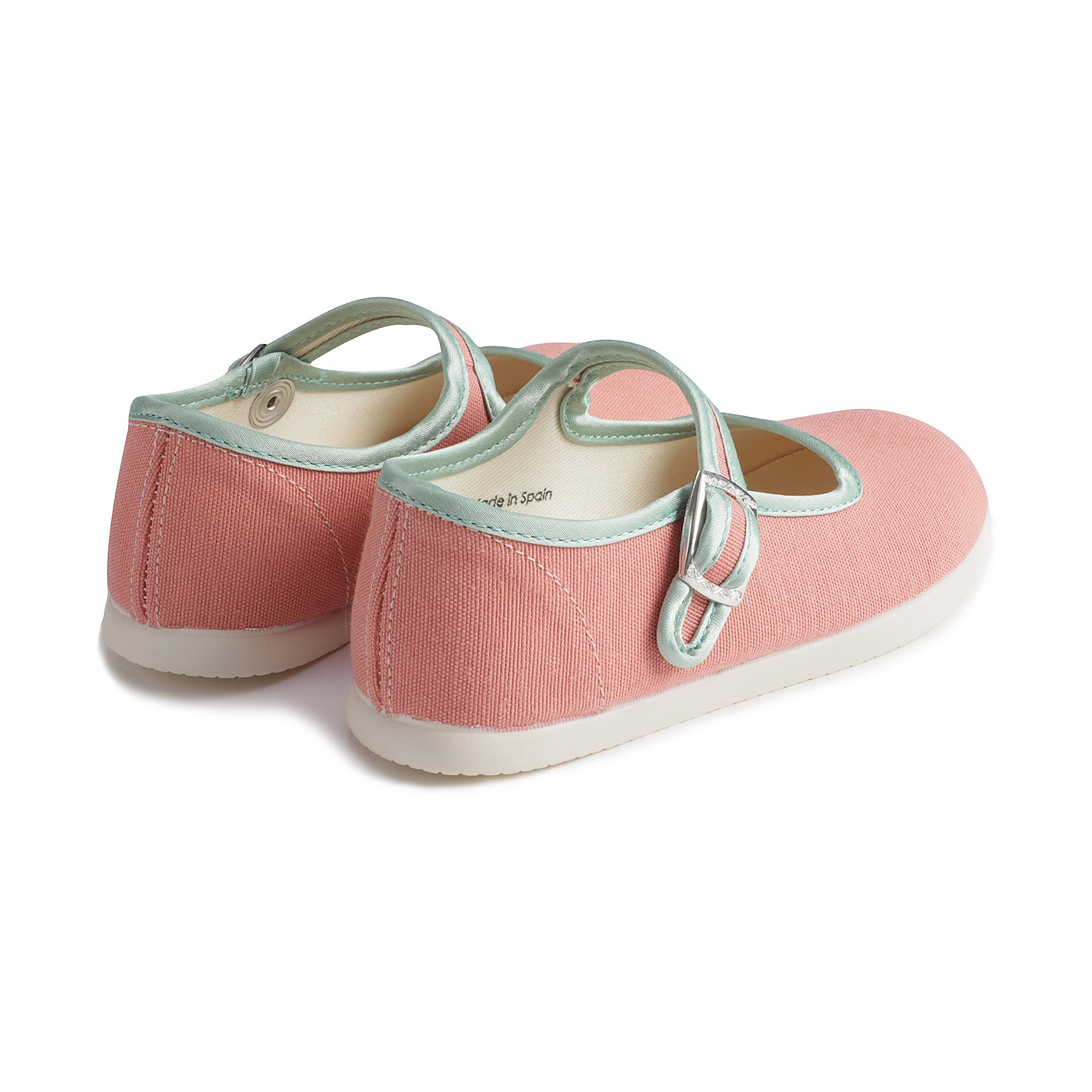 Girls Rose Buckled Cotton Shoes