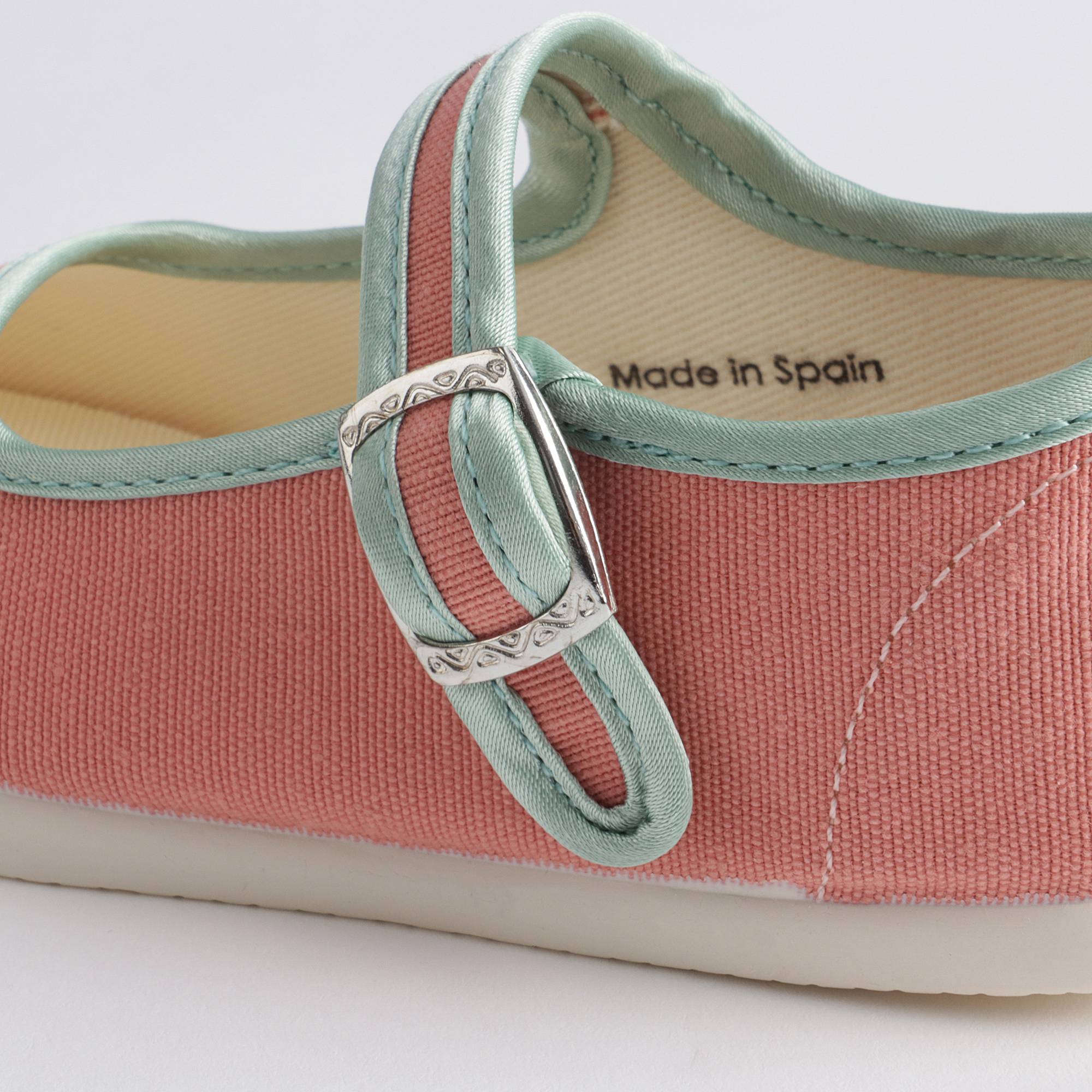 Girls Rose Buckled Cotton Shoes
