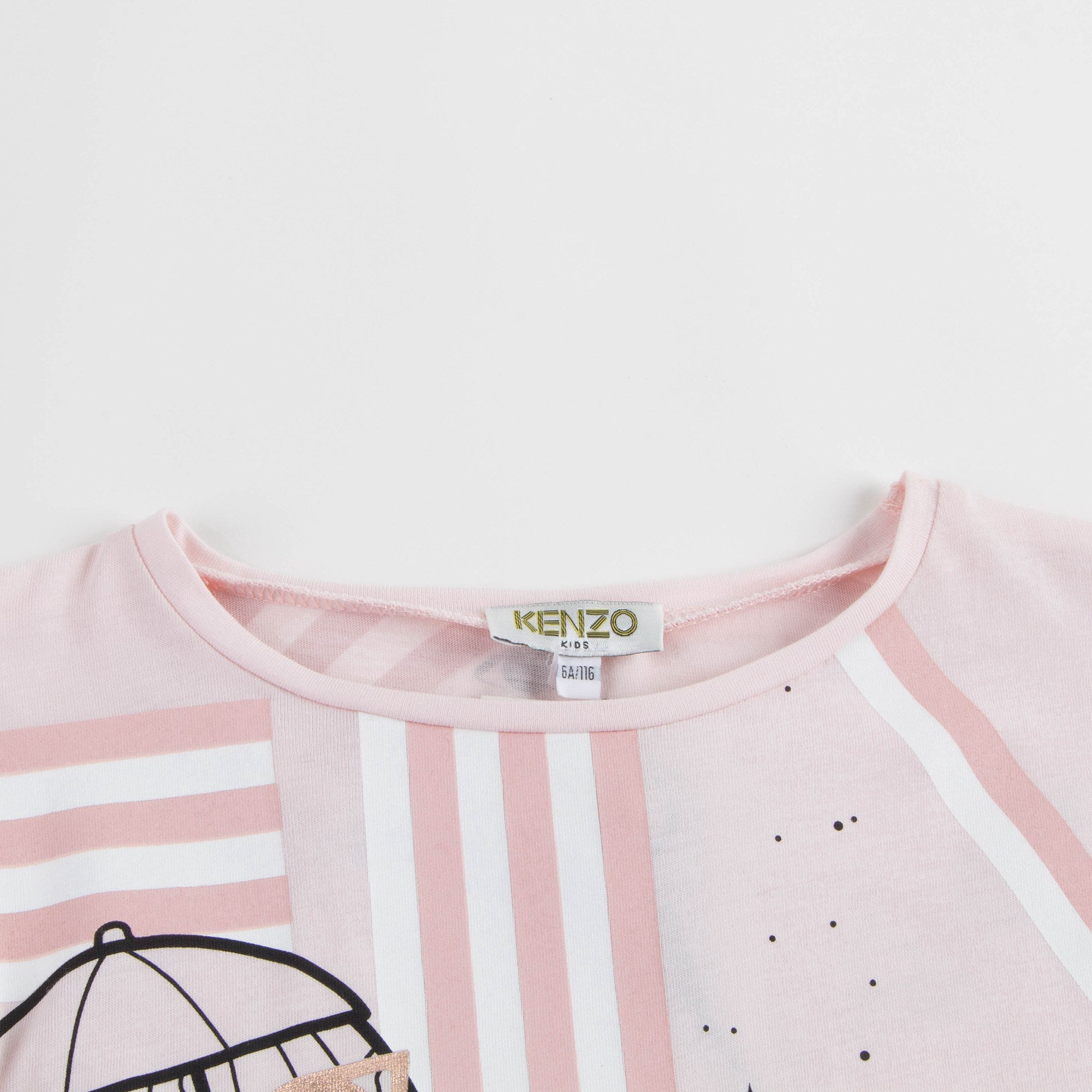 Girls Light Pink Logo Cotton T-shirt
