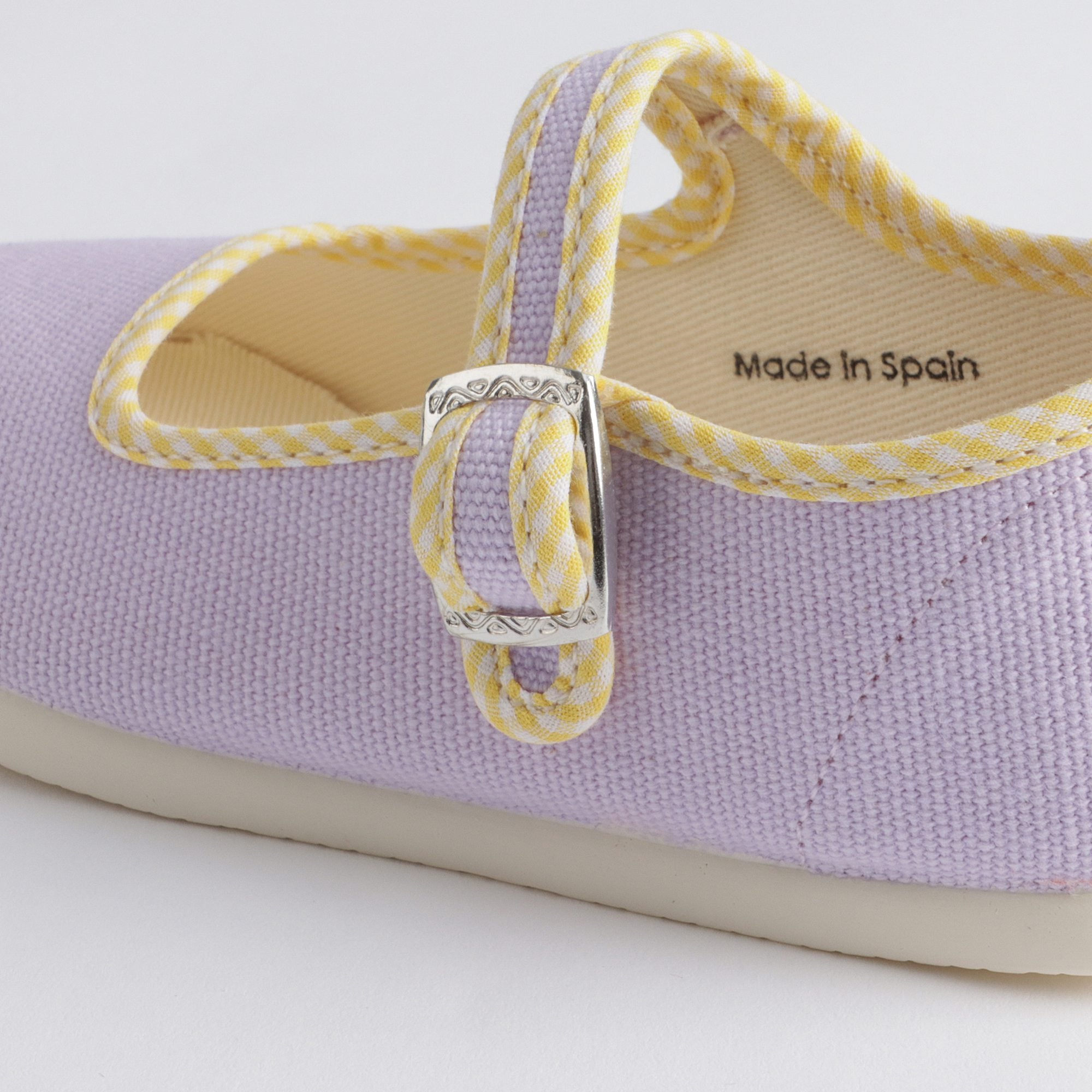 Girls Purple Buckled Cotton Shoes