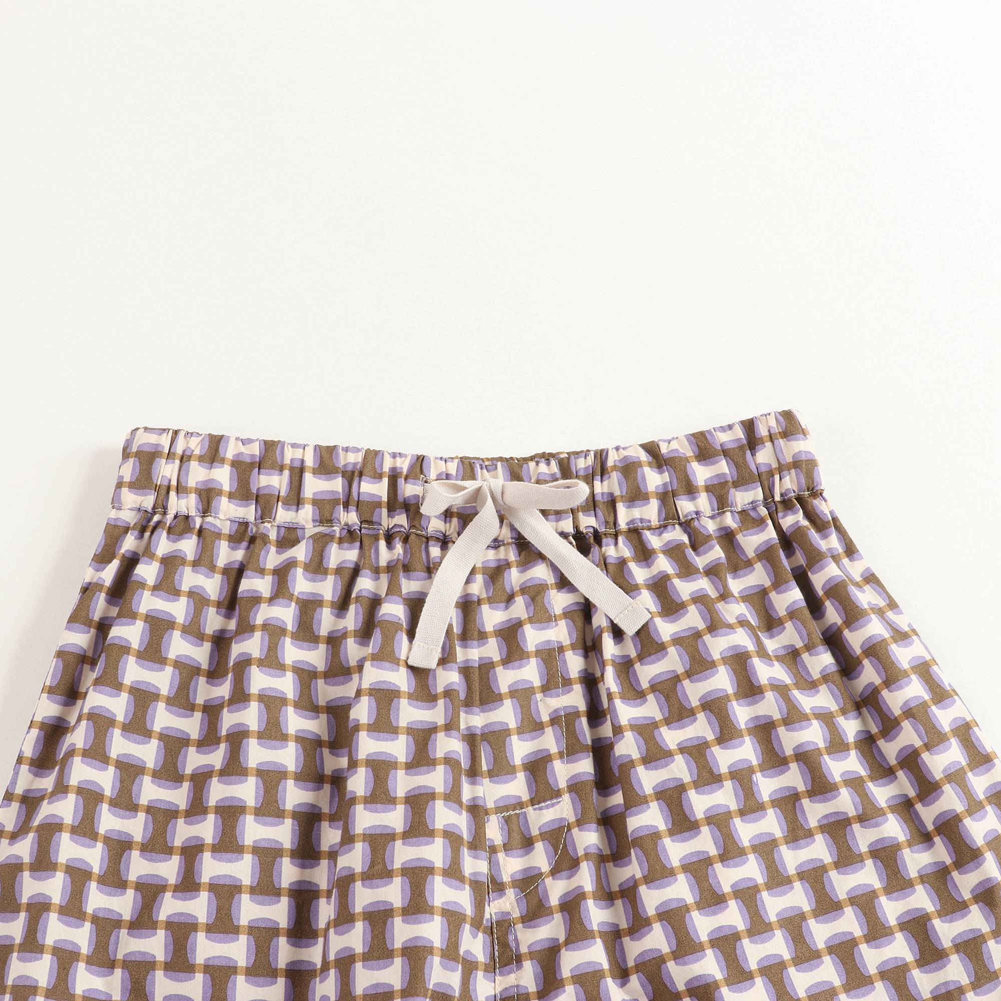 Baby Lilac Geo Print Cotton Shorts