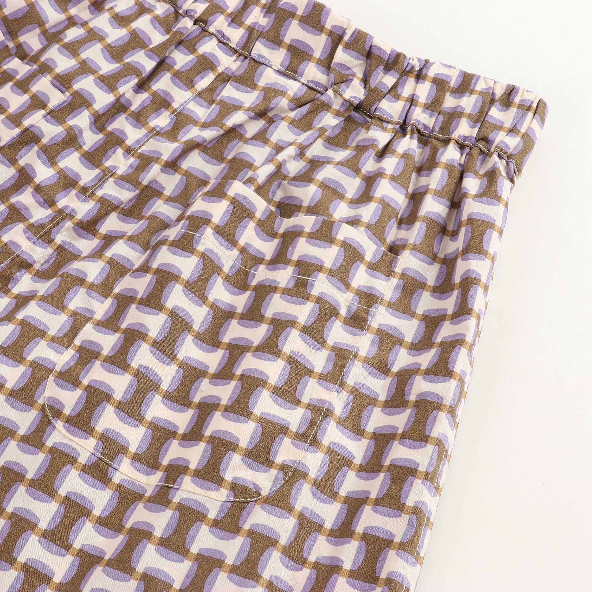 Baby Lilac Geo Print Cotton Shorts