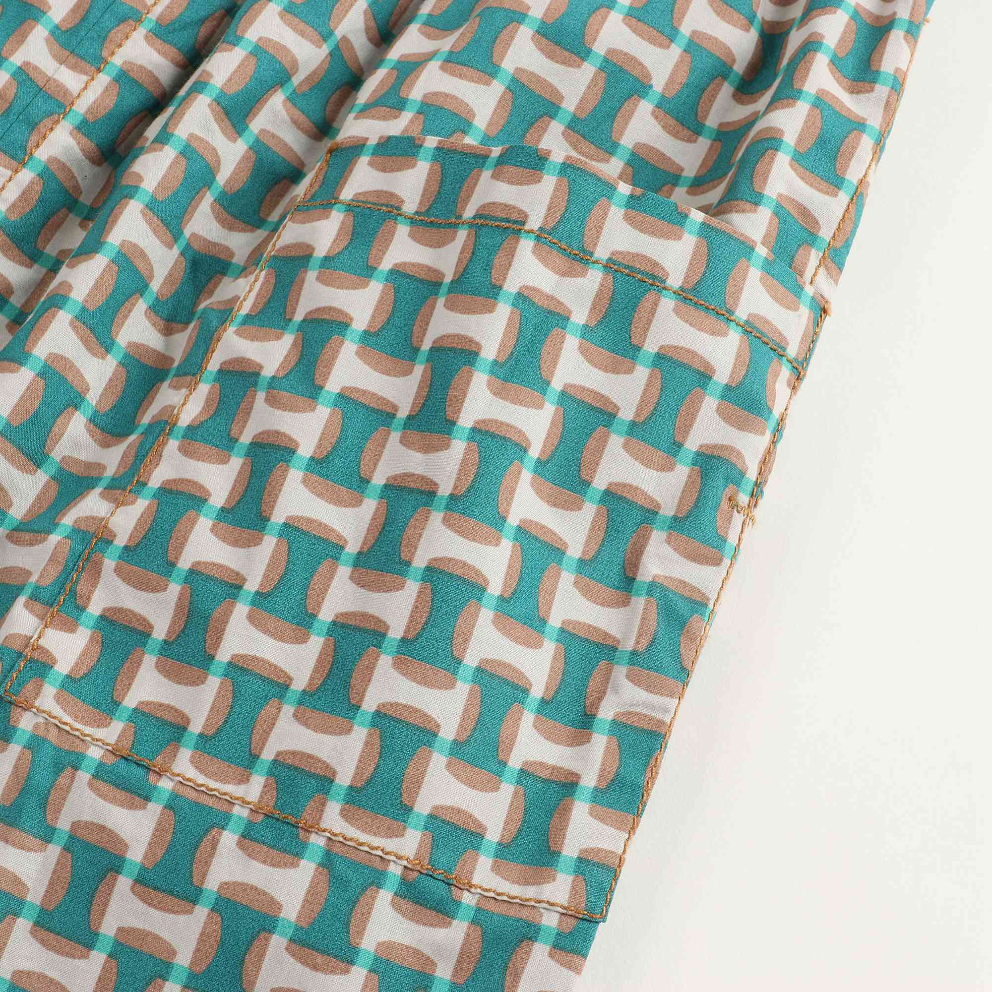 Girls Emerald Prlnt Cotton Trousers