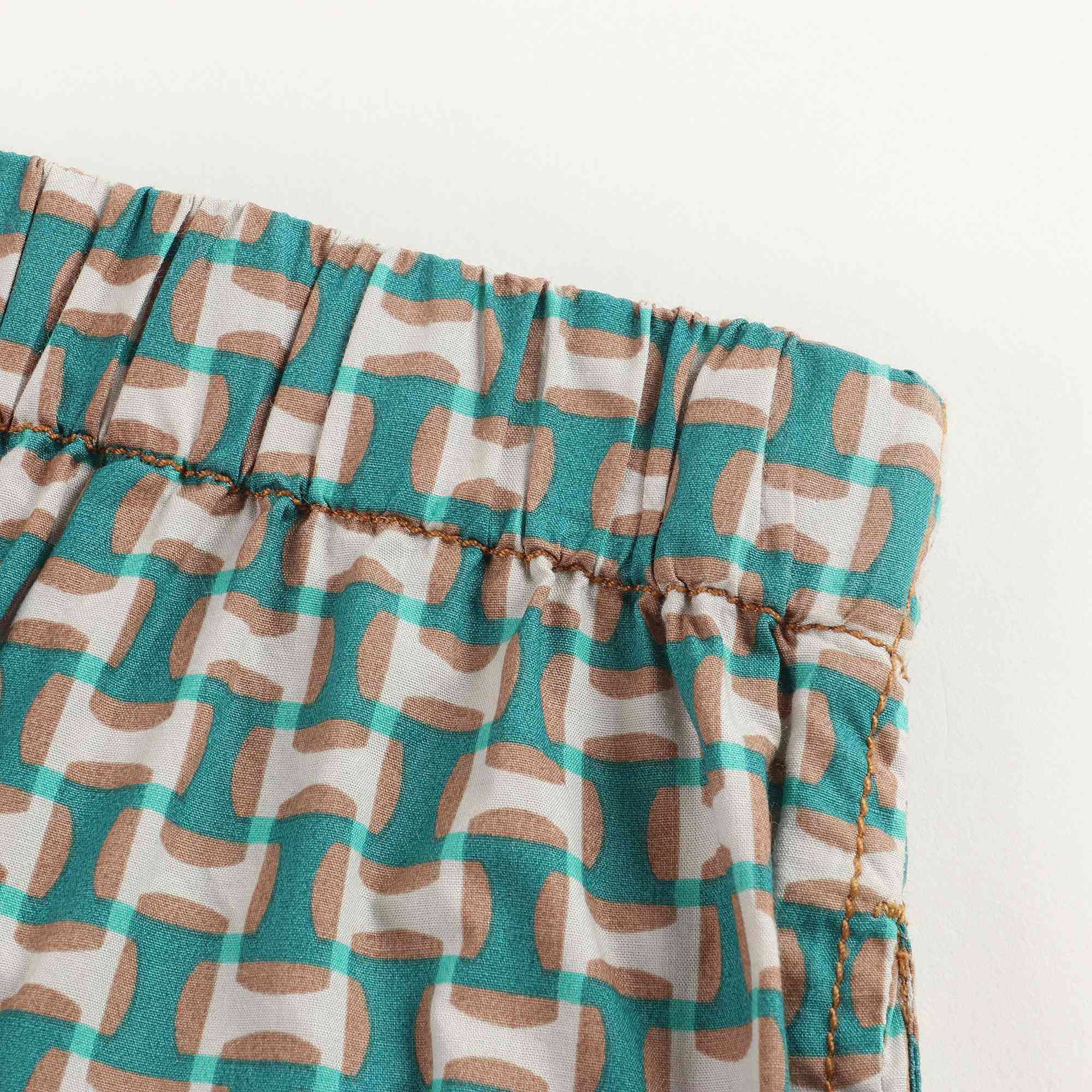 Girls Emerald Prlnt Cotton Trousers