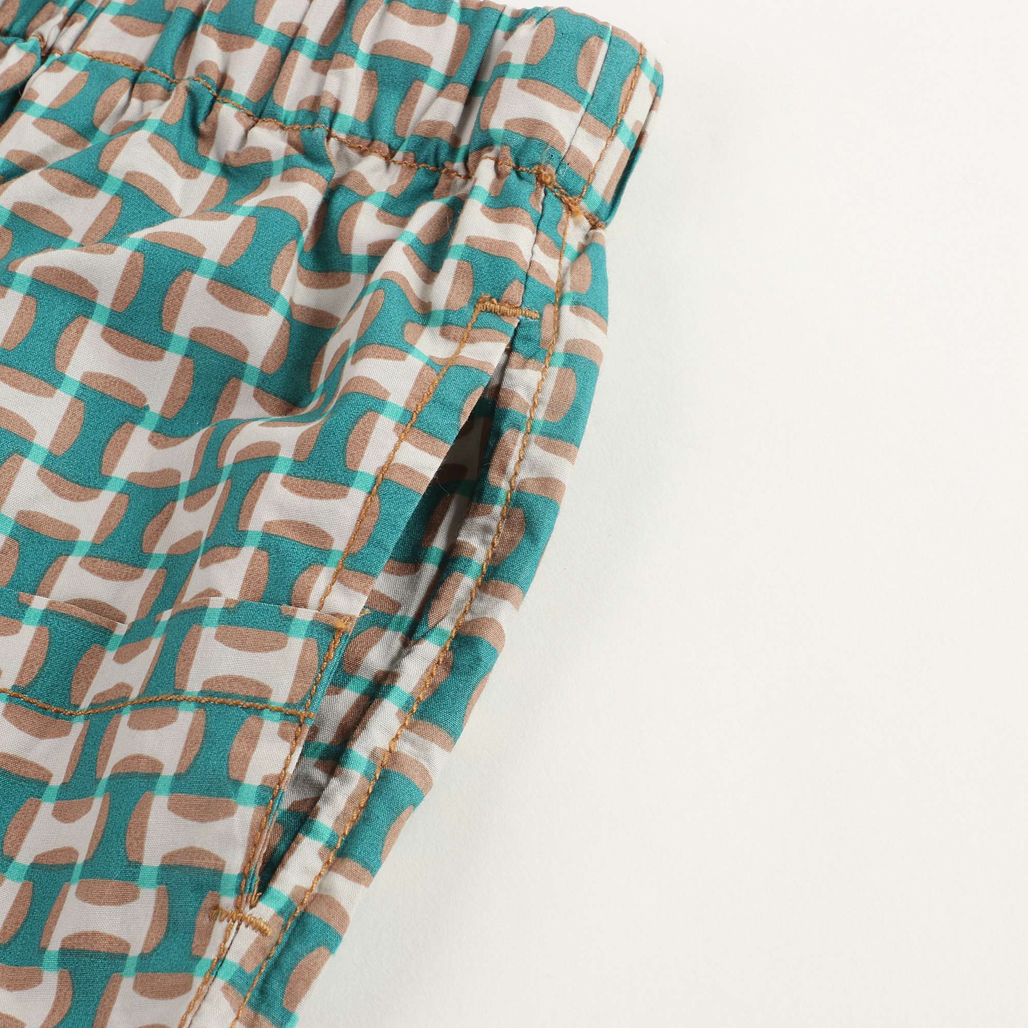 Girls Emerald Prlnt Cotton Trousers