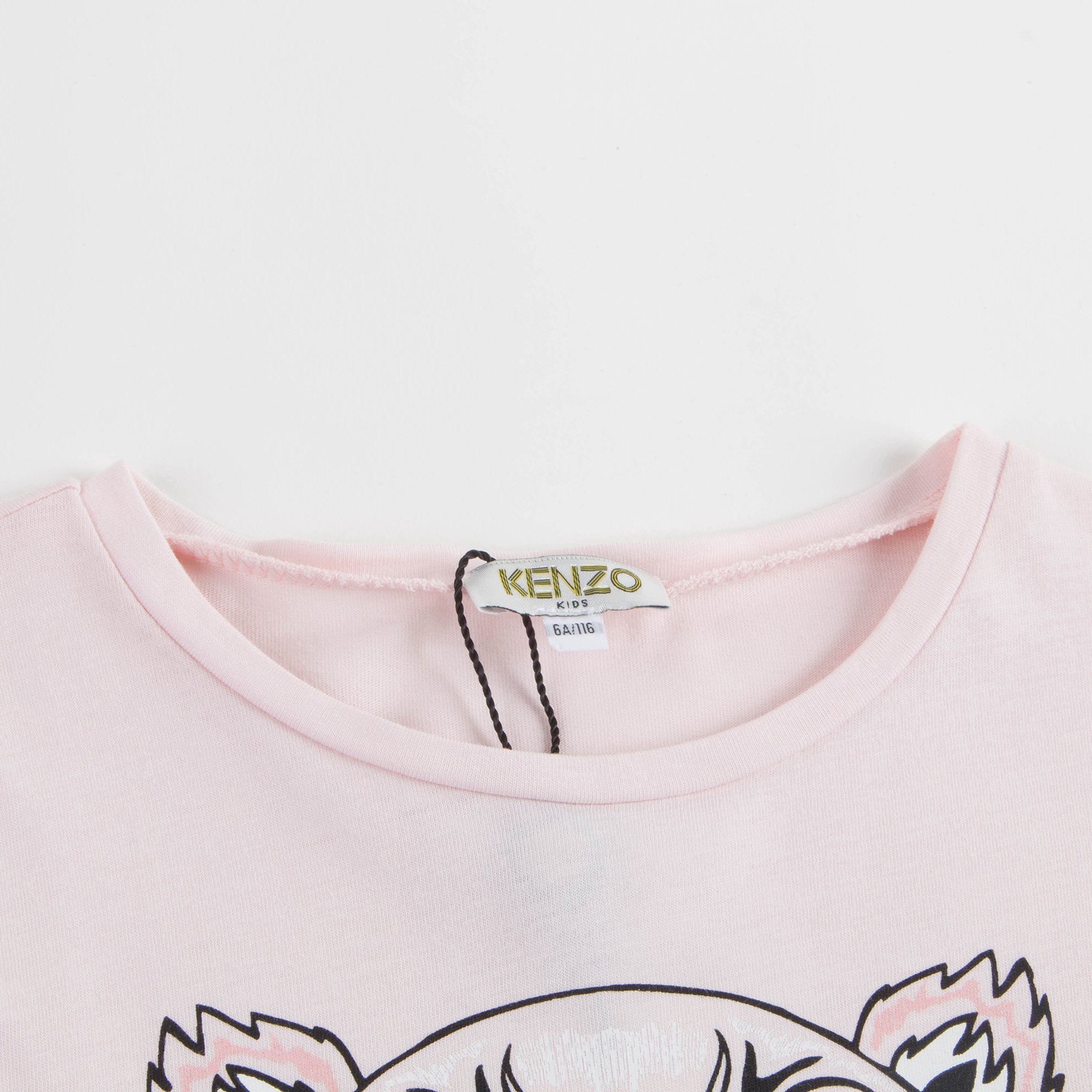 Girls Light Pink Tiger Cotton T-shirt