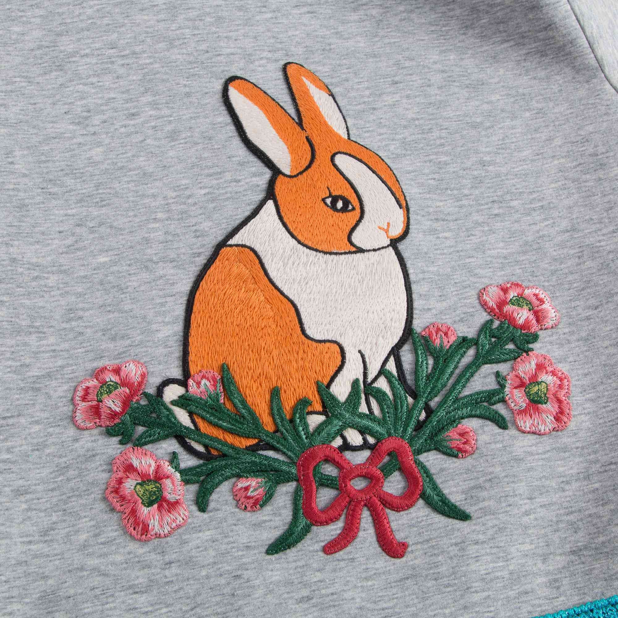 Baby Grey Rabbit Printed Sweatshirt