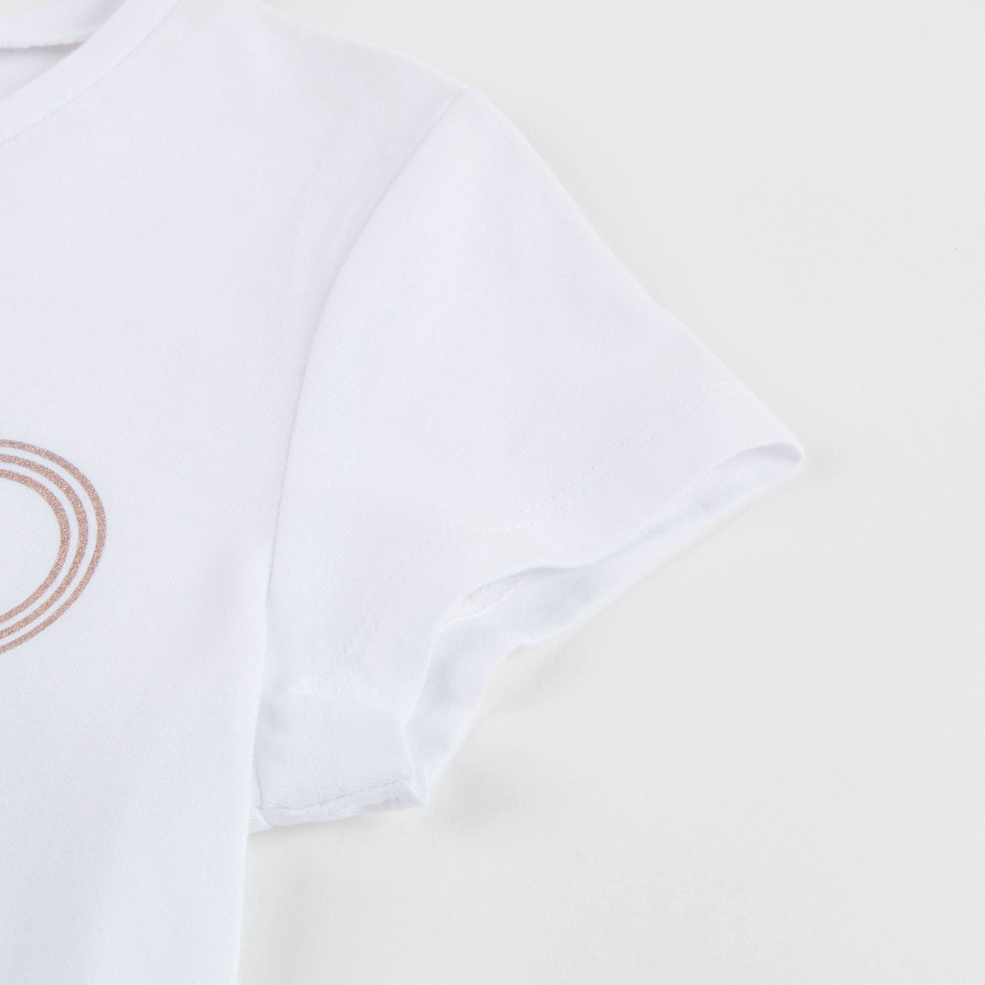 Girls White Logo Cotton T-shirt