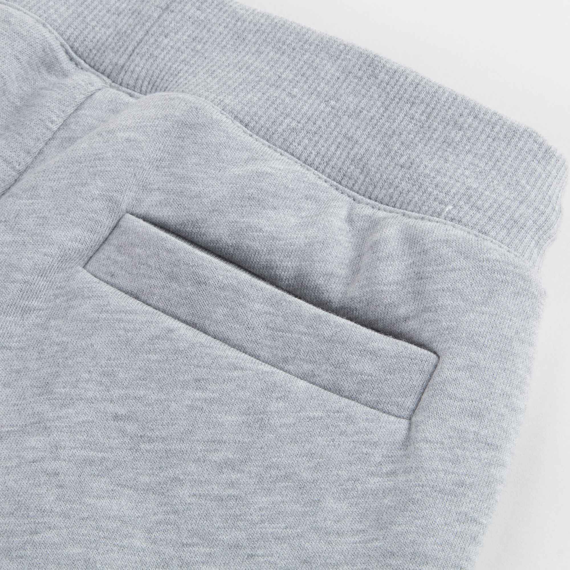 Girls Marl Grey Logo Cotton Trousers