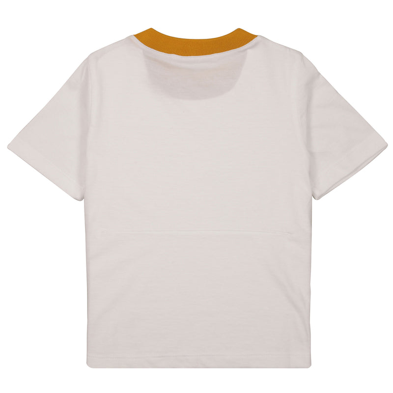Girls White Hand-painted House Printed Trims Cotton T-Shirt - CÉMAROSE | Children's Fashion Store - 3