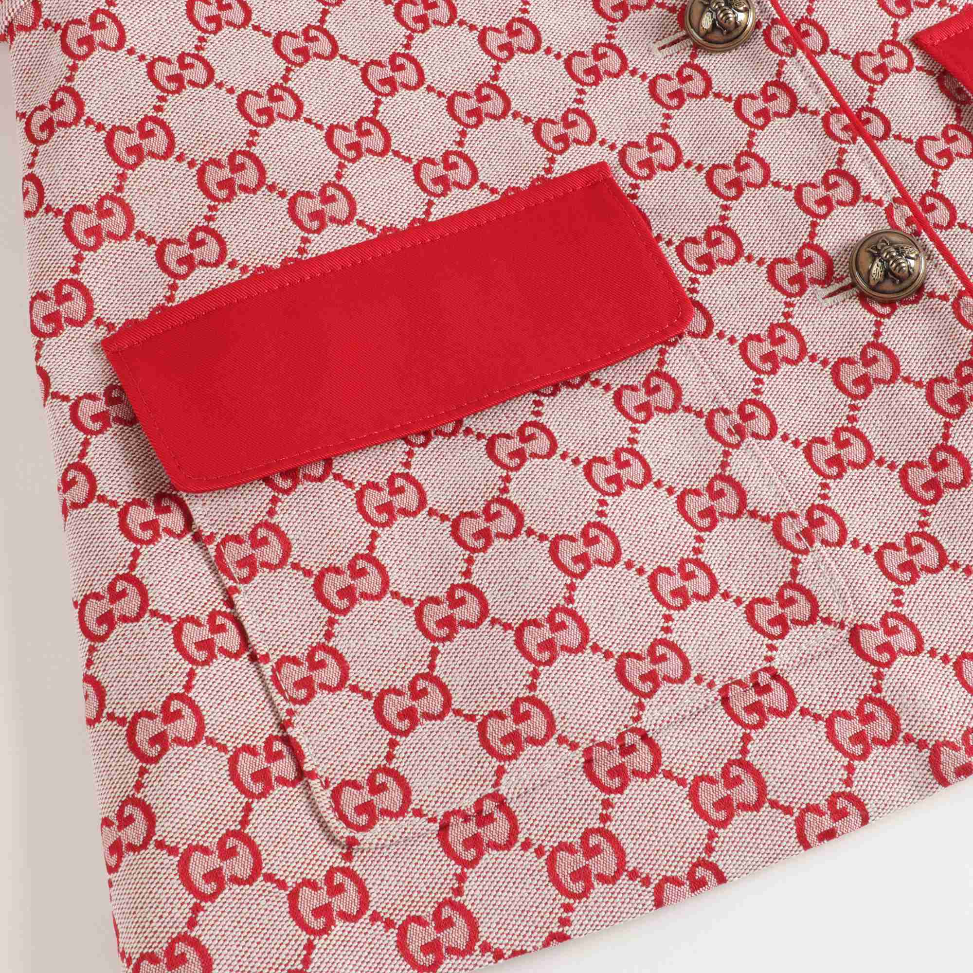 Girls Red GG Logo Coat