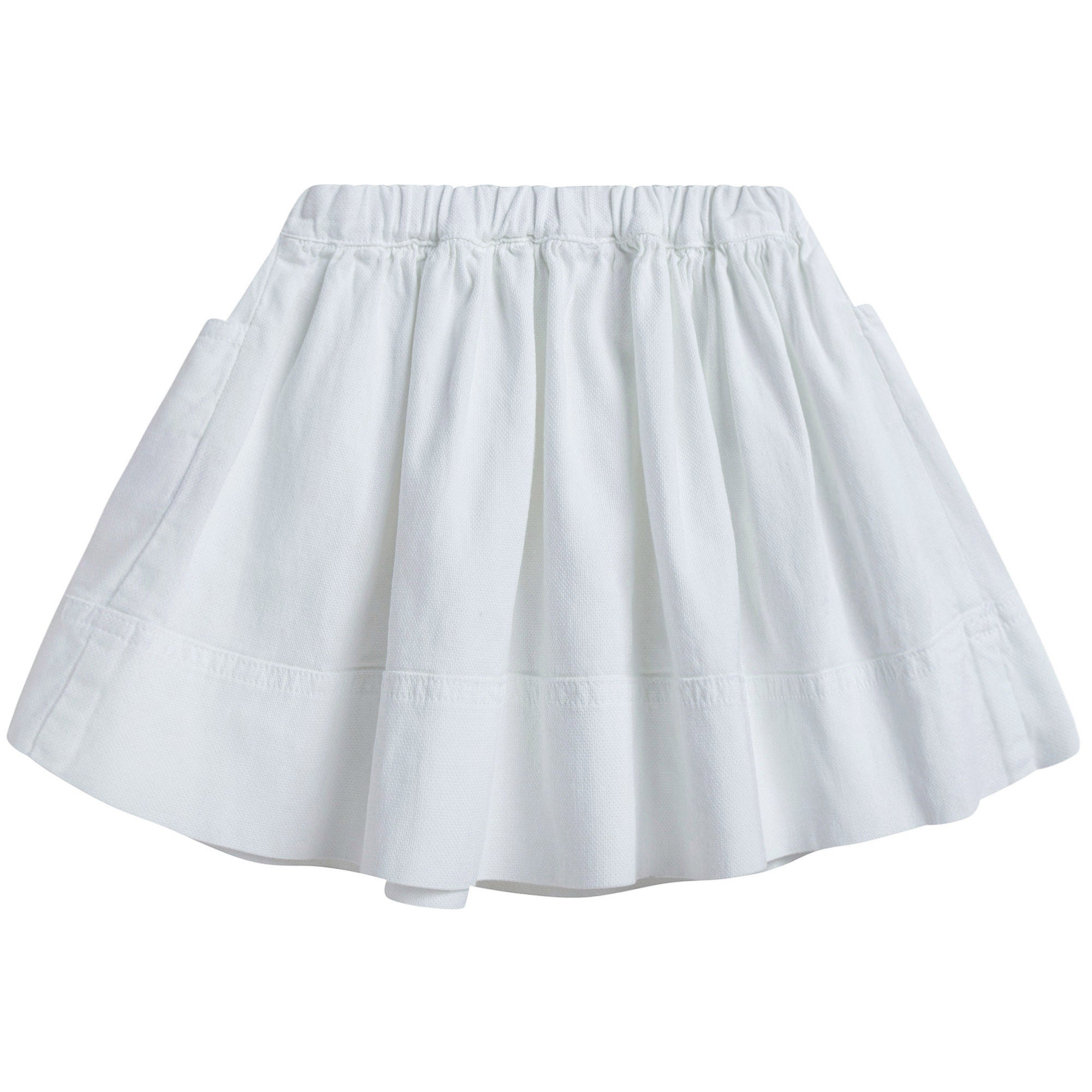 Girls White Cotton Skirt