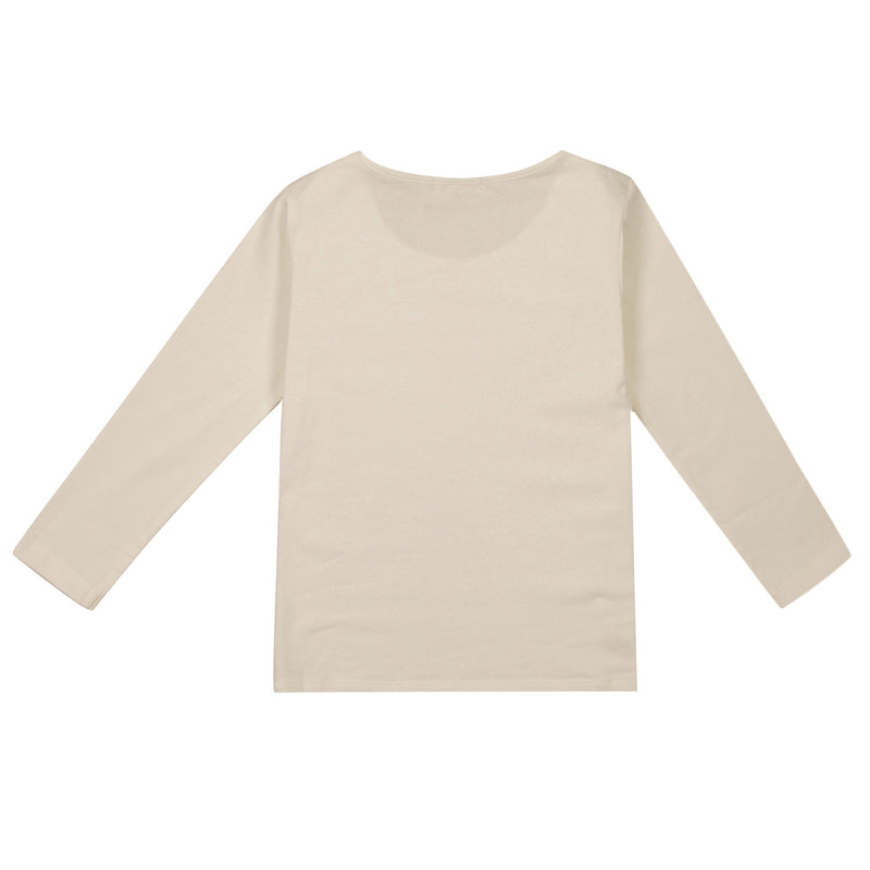 Girls White Cotton T-Shirt With Pink Fancy Print Trims - CÉMAROSE | Children's Fashion Store - 2