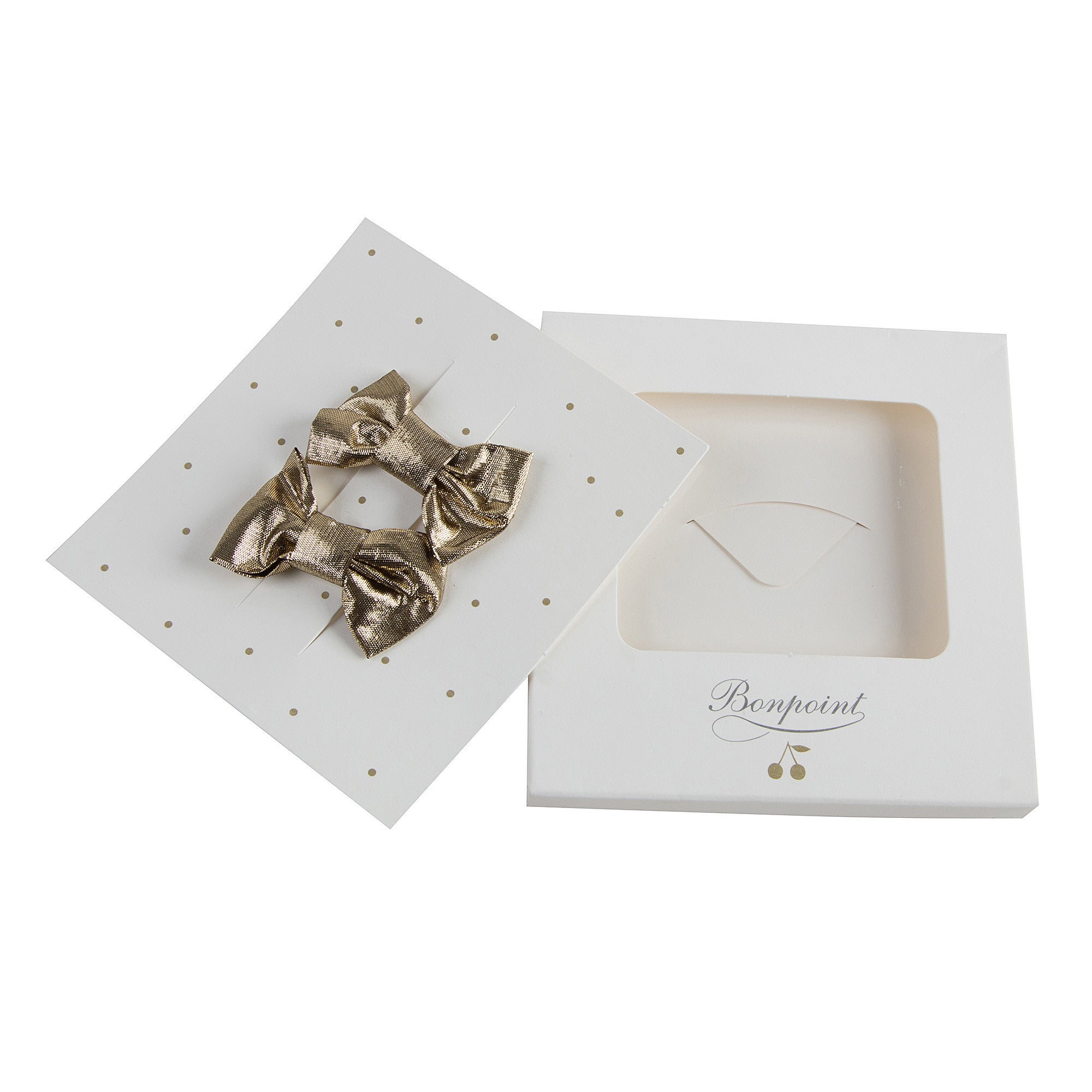 Girls Gold Bow Two Piece Hairclip - CÉMAROSE | Children's Fashion Store - 1