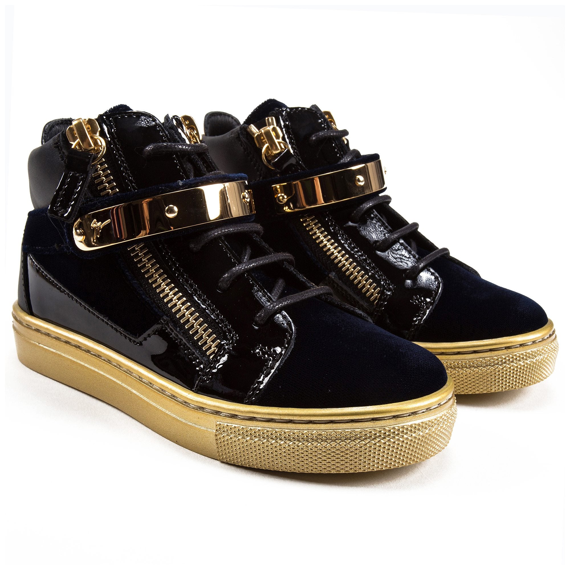 Girls & Boys Velvet Navy Velvet Sneaker
