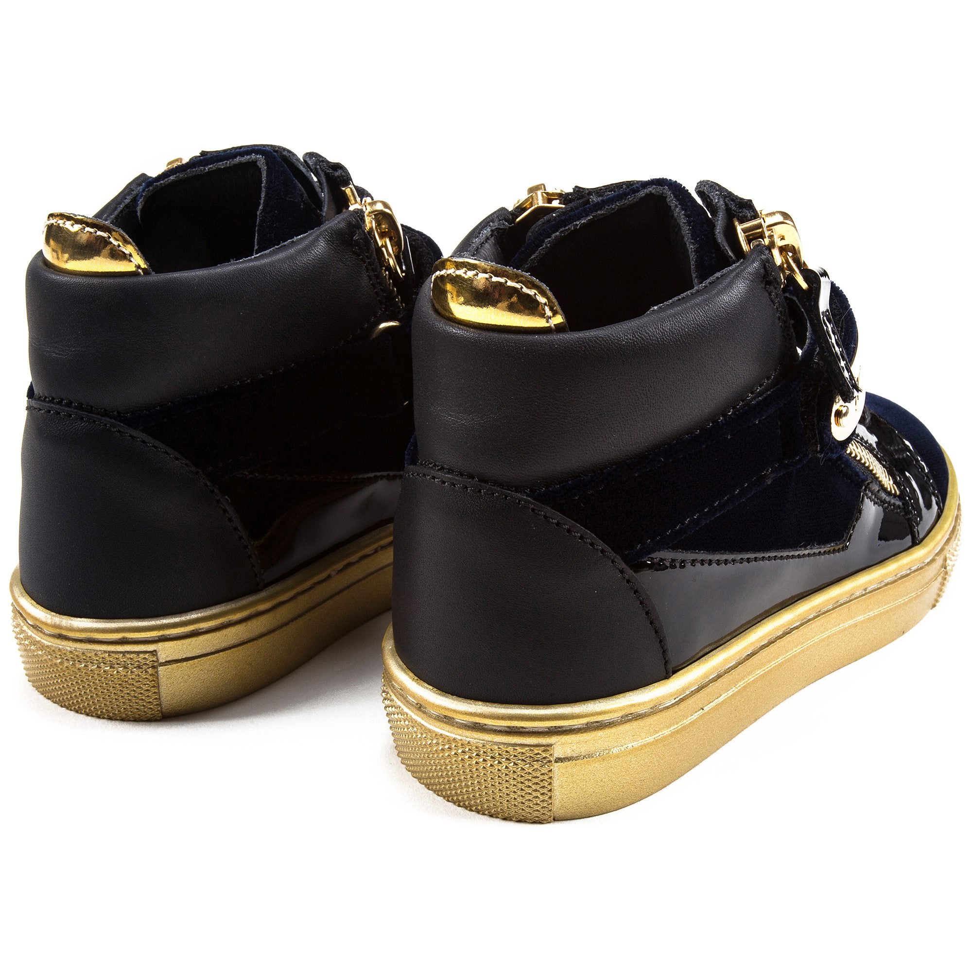 Girls & Boys Velvet Navy Velvet Sneaker