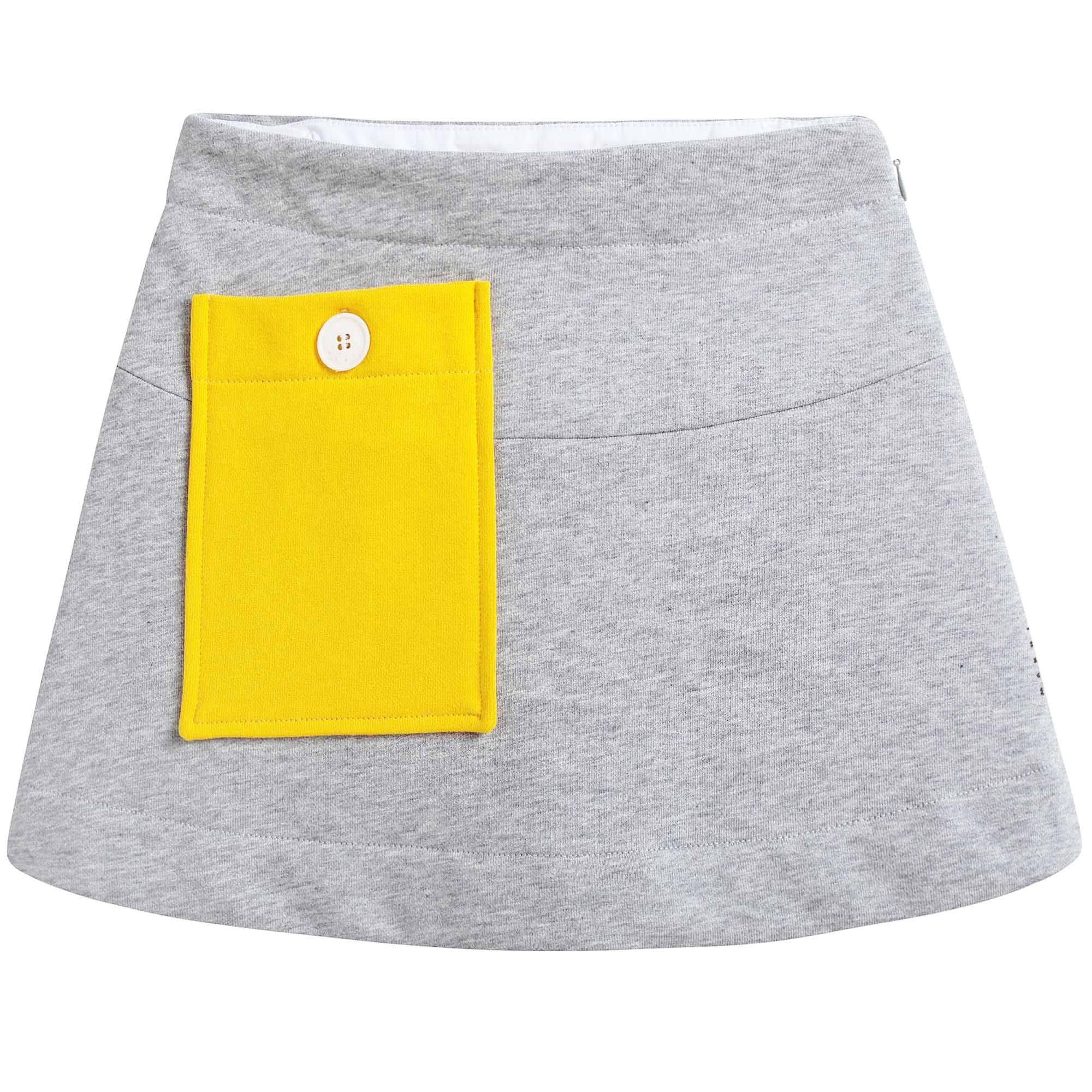 Girls Grey Cotton Skirt