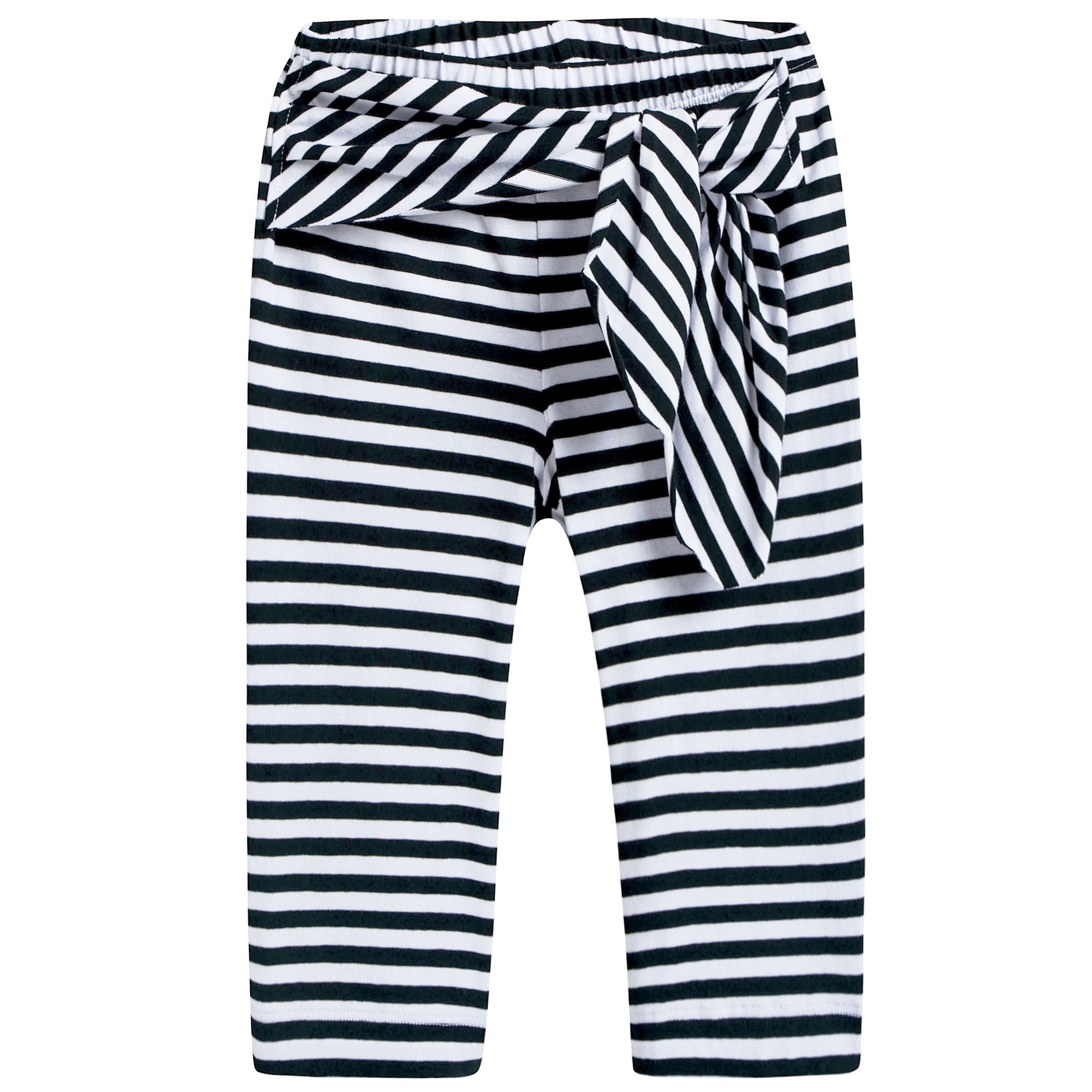 Girls Black & White Striped Pants