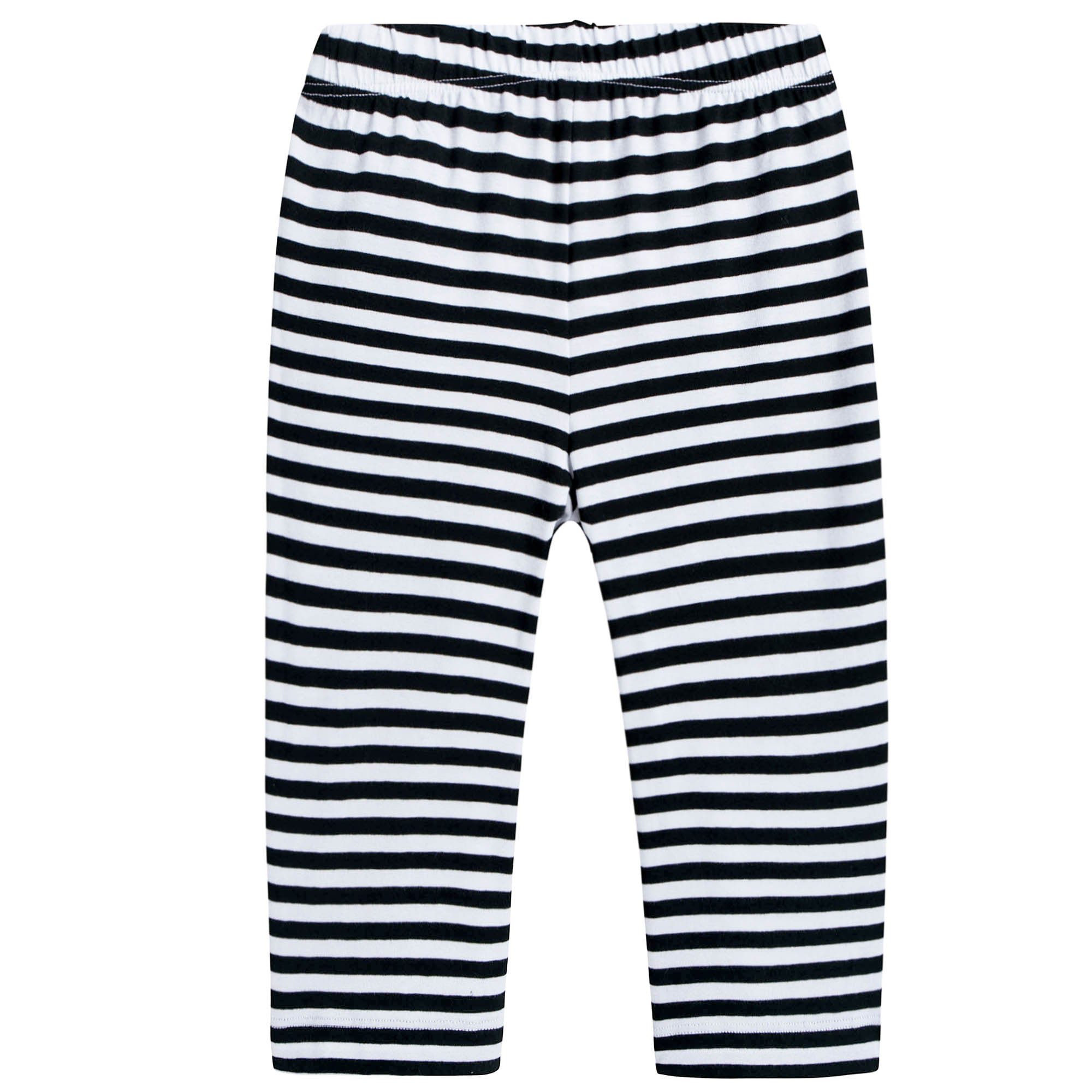 Girls Black & White Striped Pants