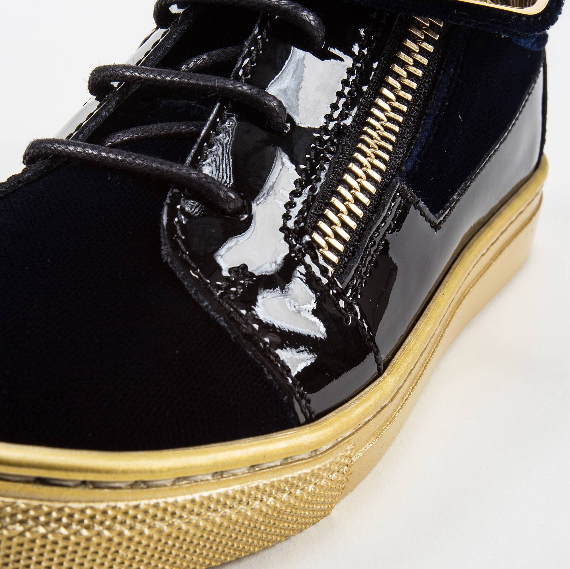 Girls & Boys Velvet Navy Velvet Sneaker