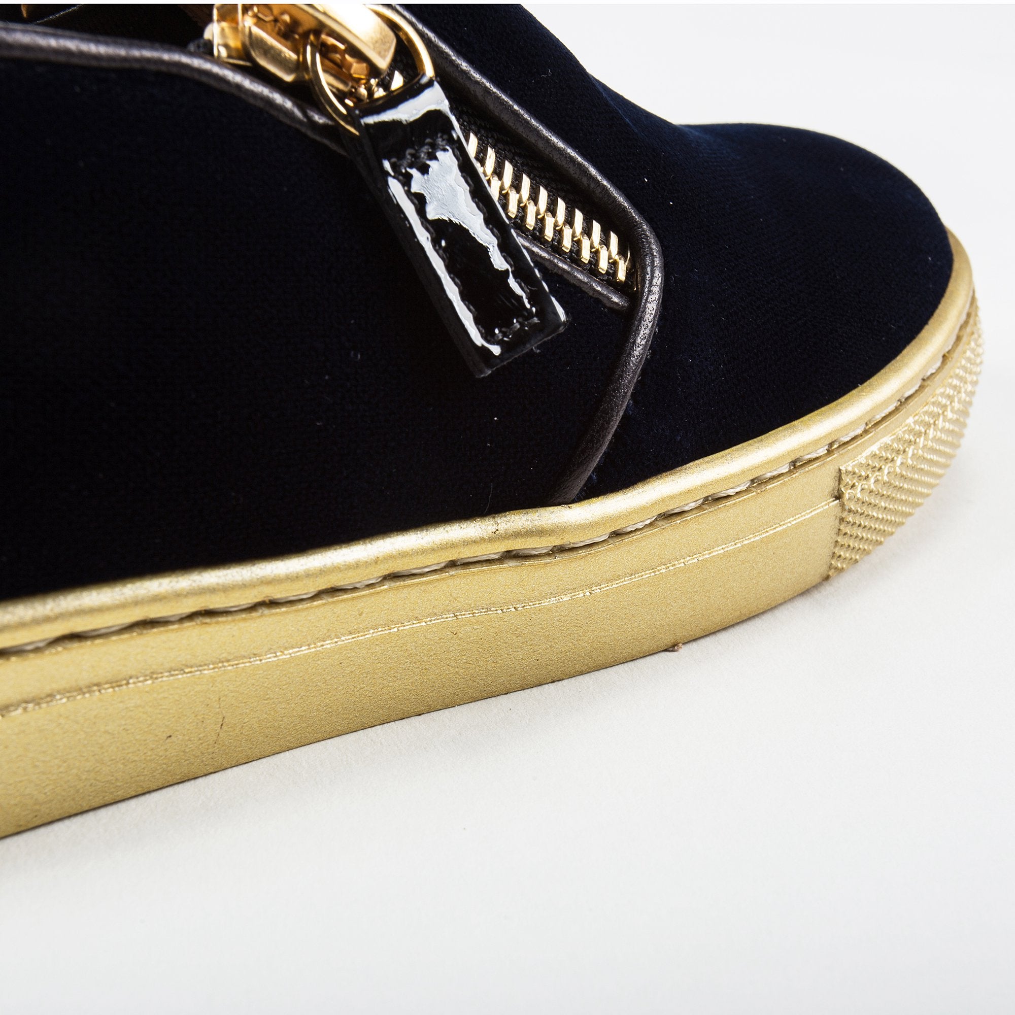 Baby Velvet Navy Velvet Logo Sneaker