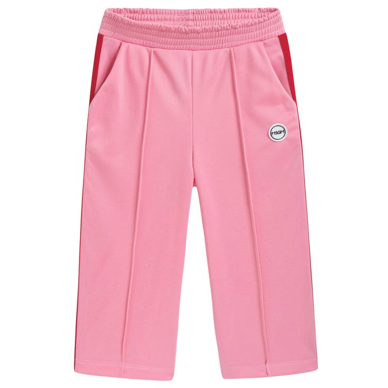 Girls Pink Jersey Shorts With Red Trim