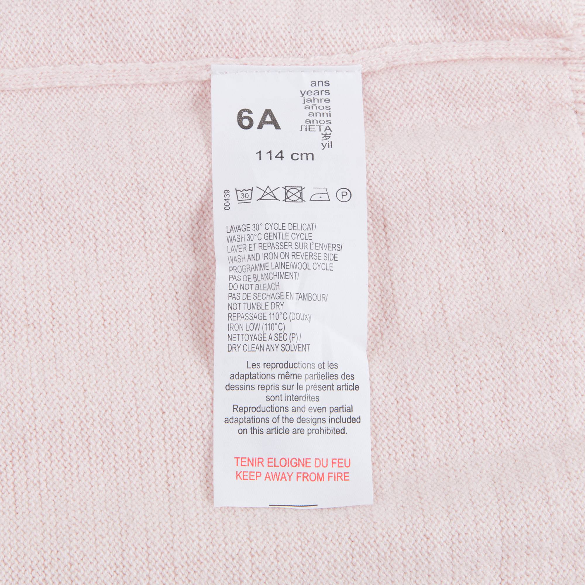 Girls Light Pink Logo Cotton Sweater