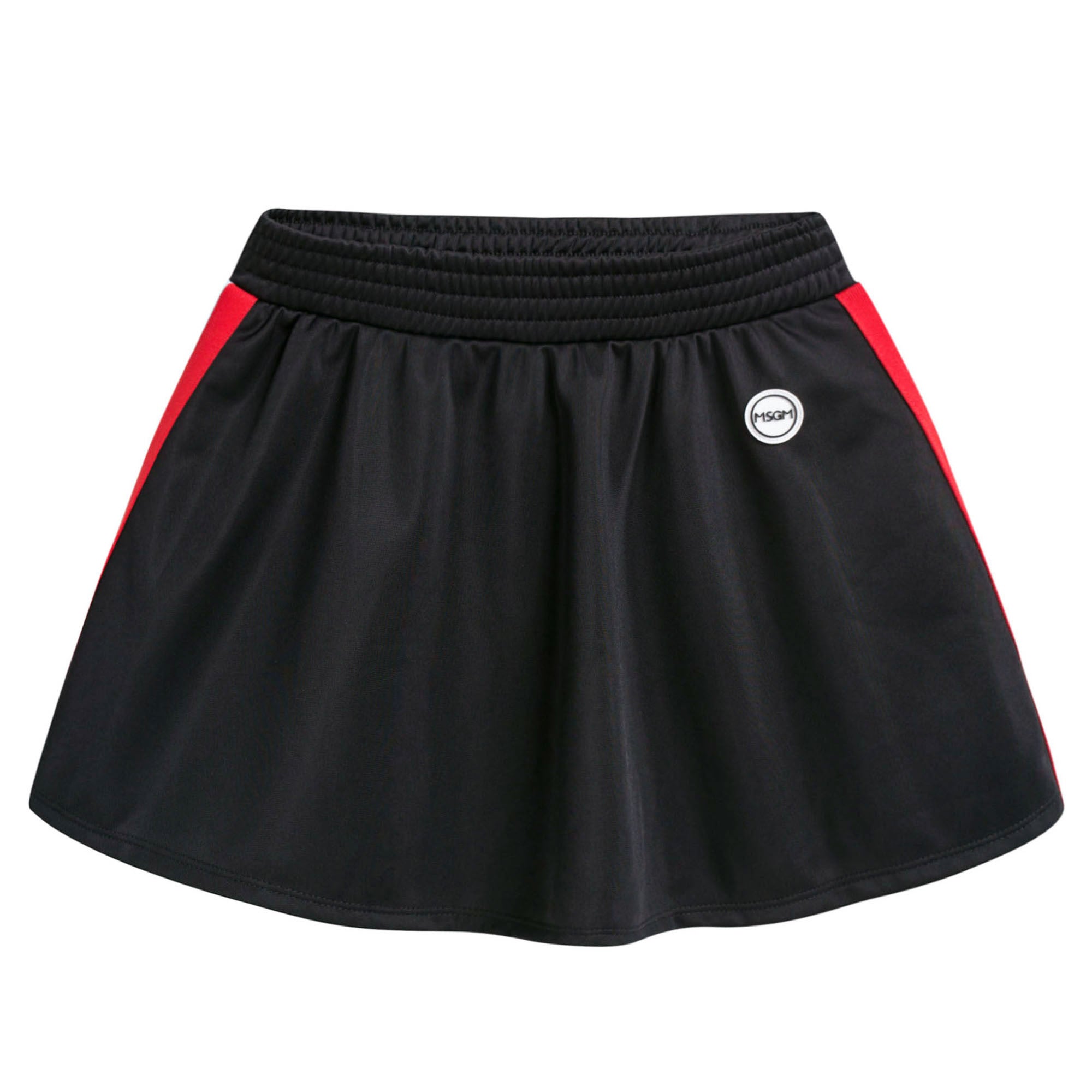 Girls Black Jersey Skirt With Red Trim