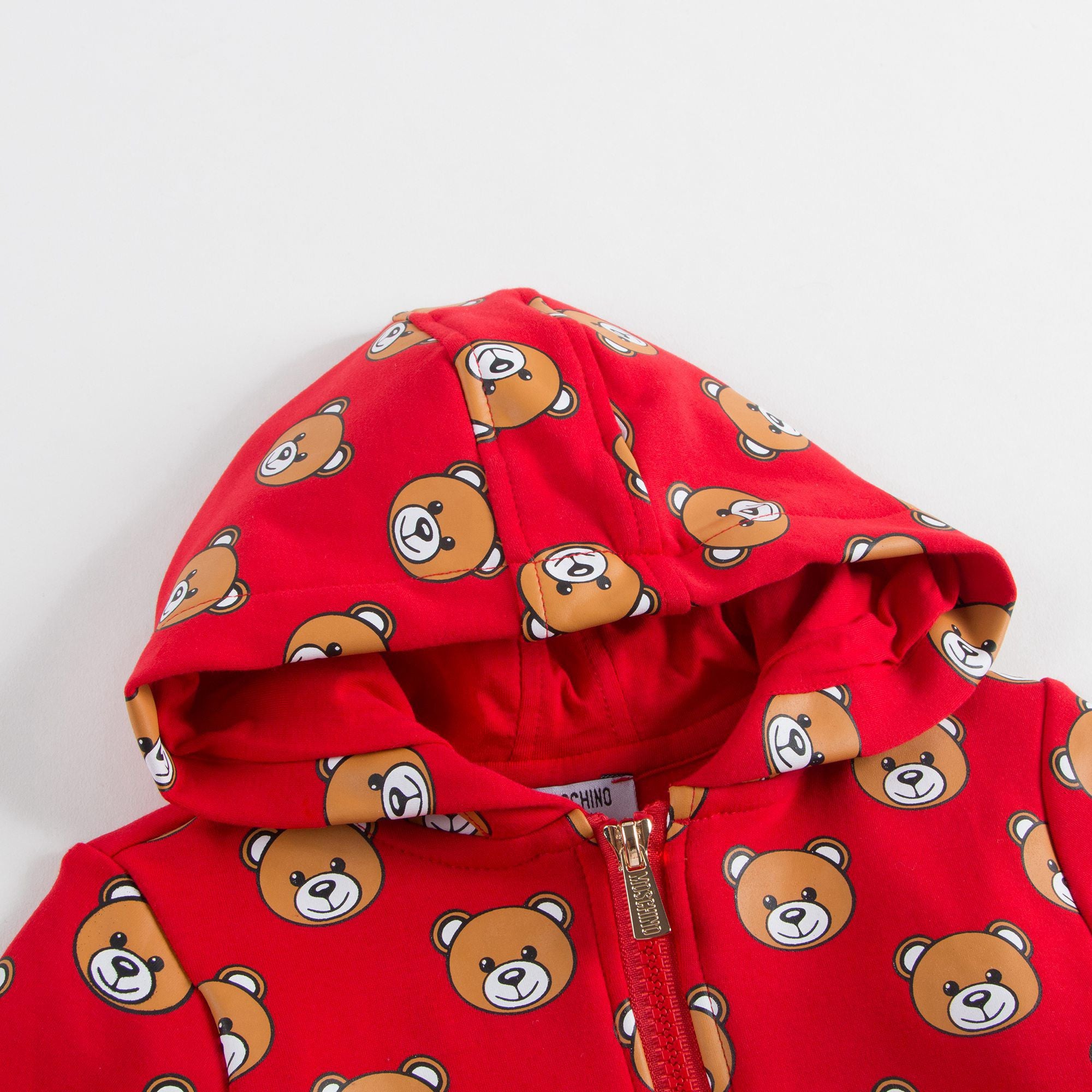 Baby Red Teddy Zip-up Top