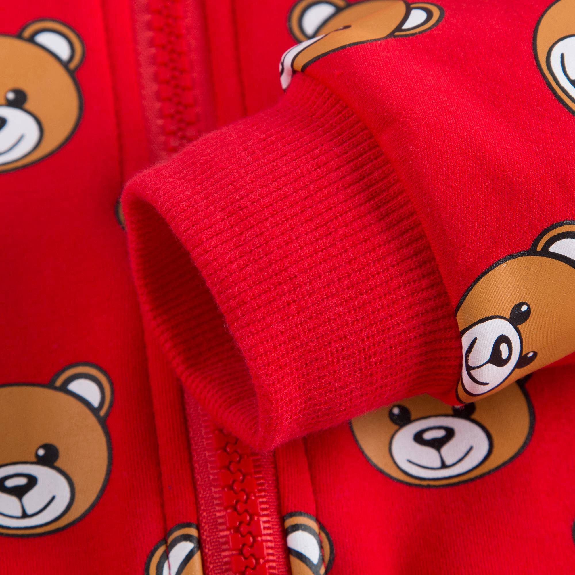 Baby Red Teddy Zip-up Top