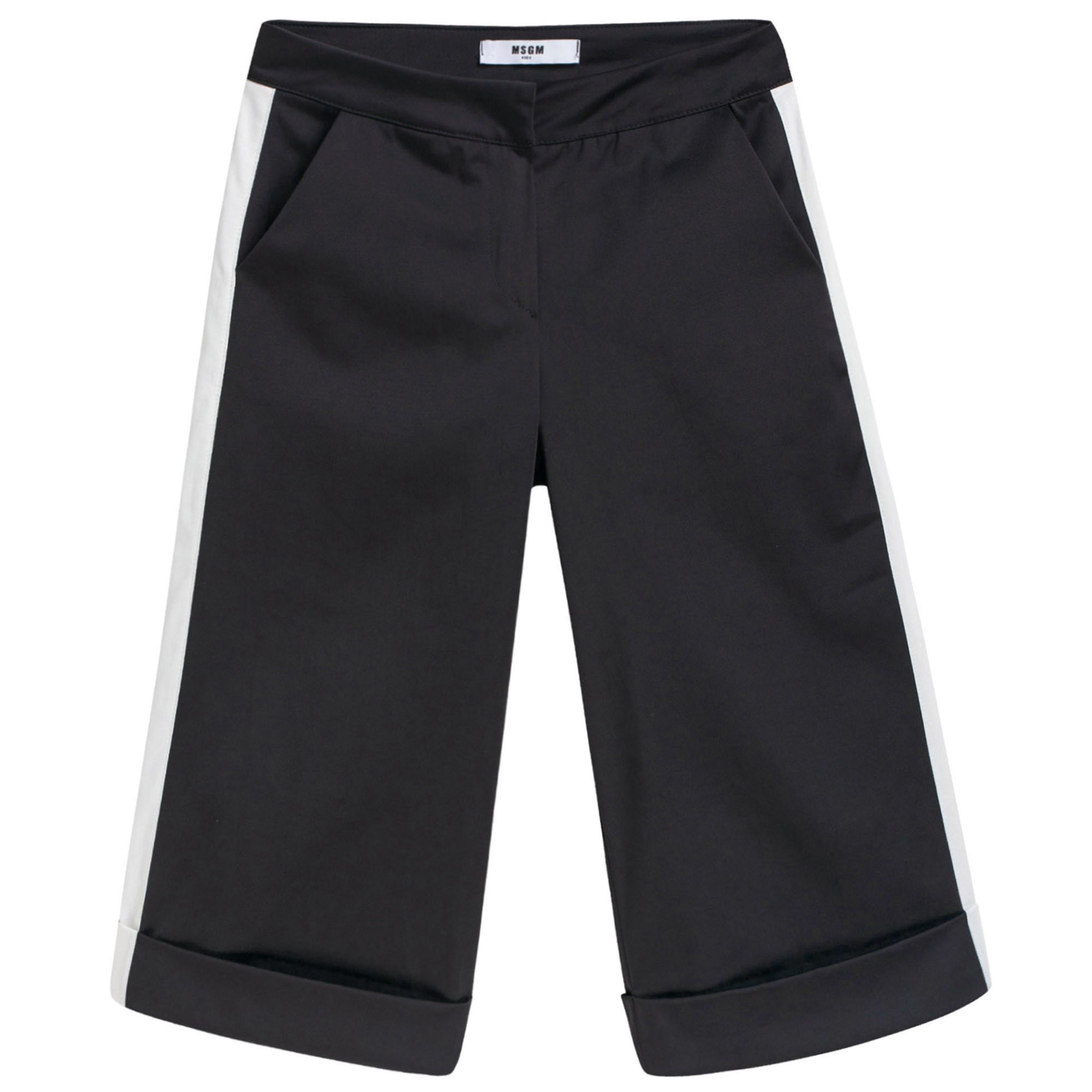 Girls Black Trousers With White Trim