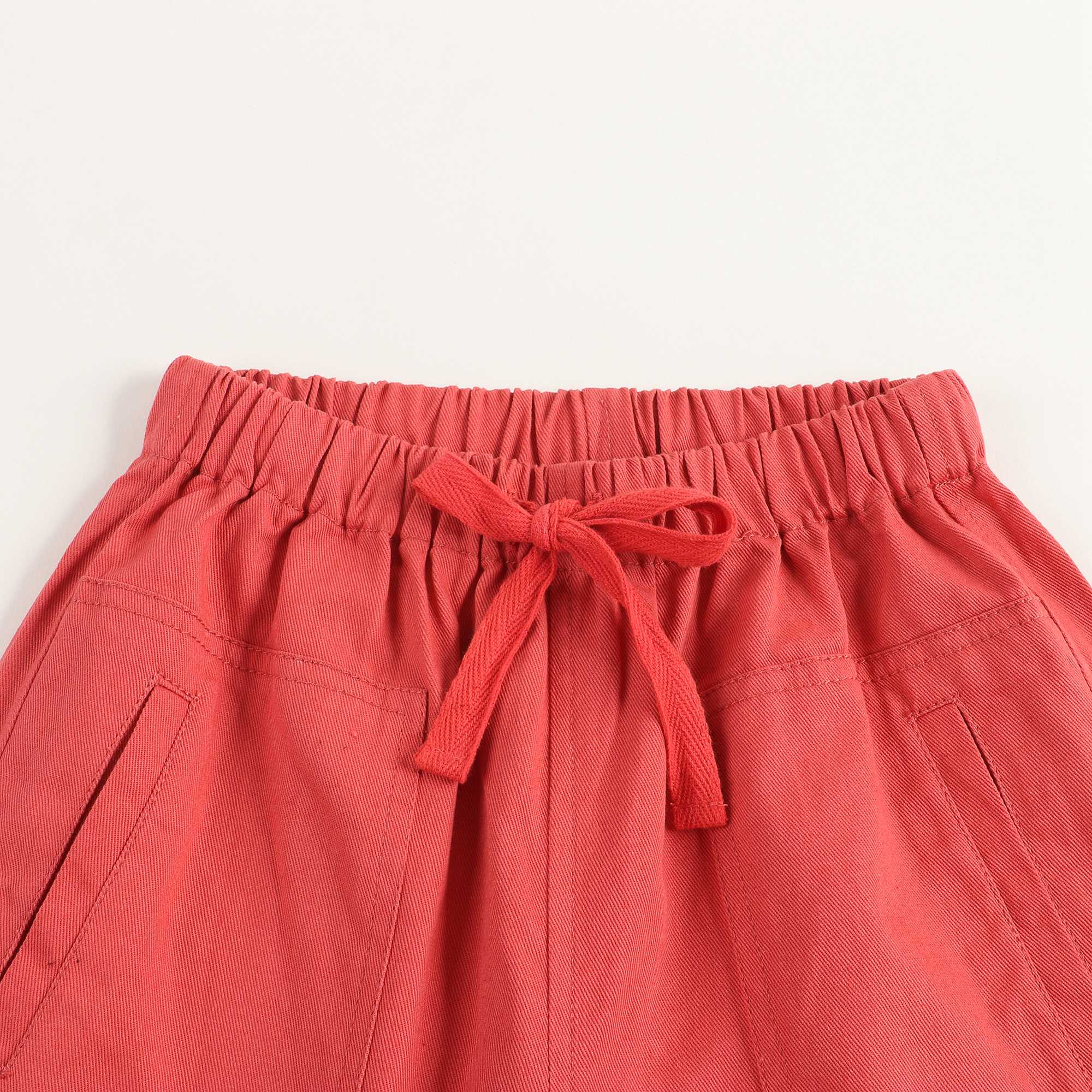 Girls Rose Peach Cotton Trousers