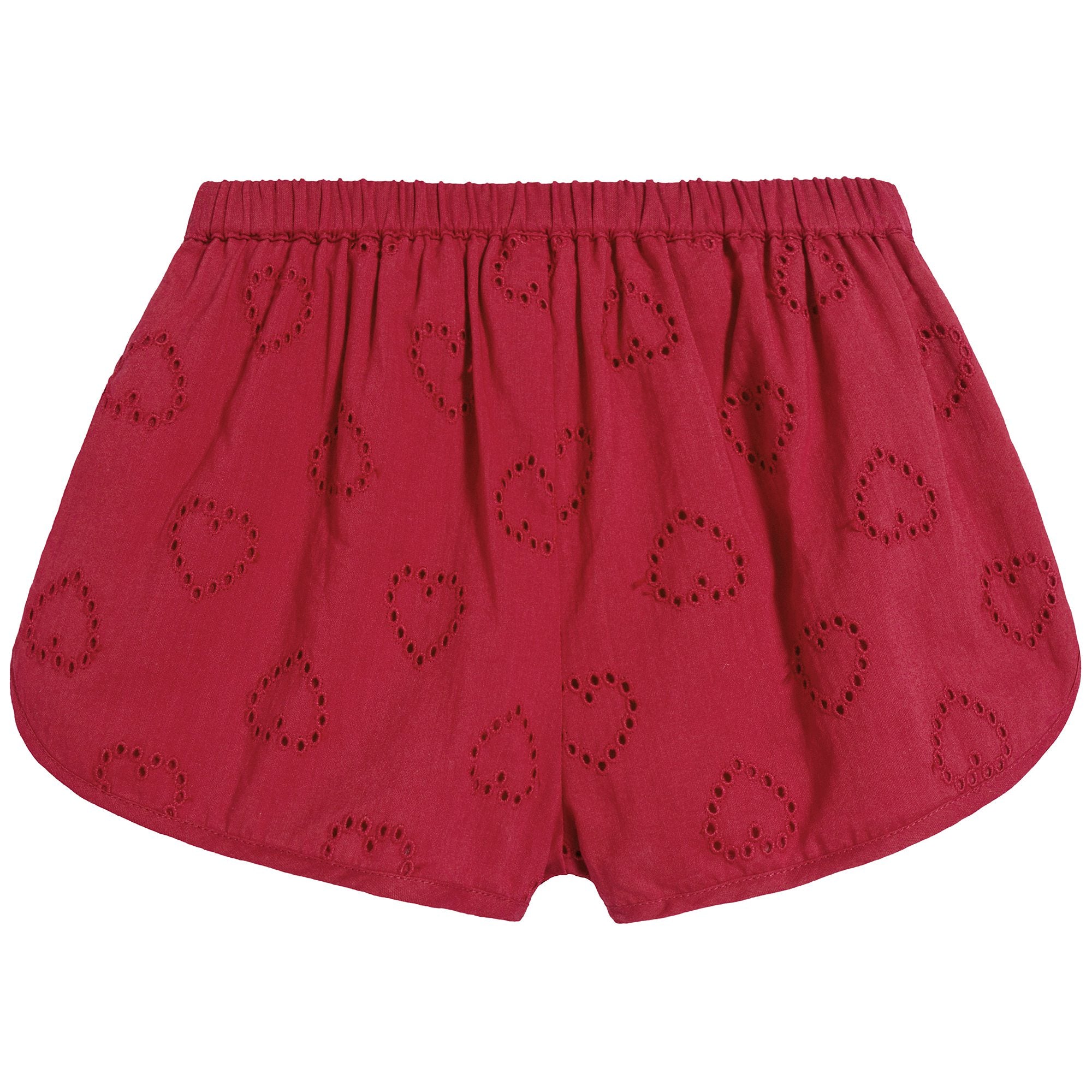 Girls Red Heart Cotton Shorts