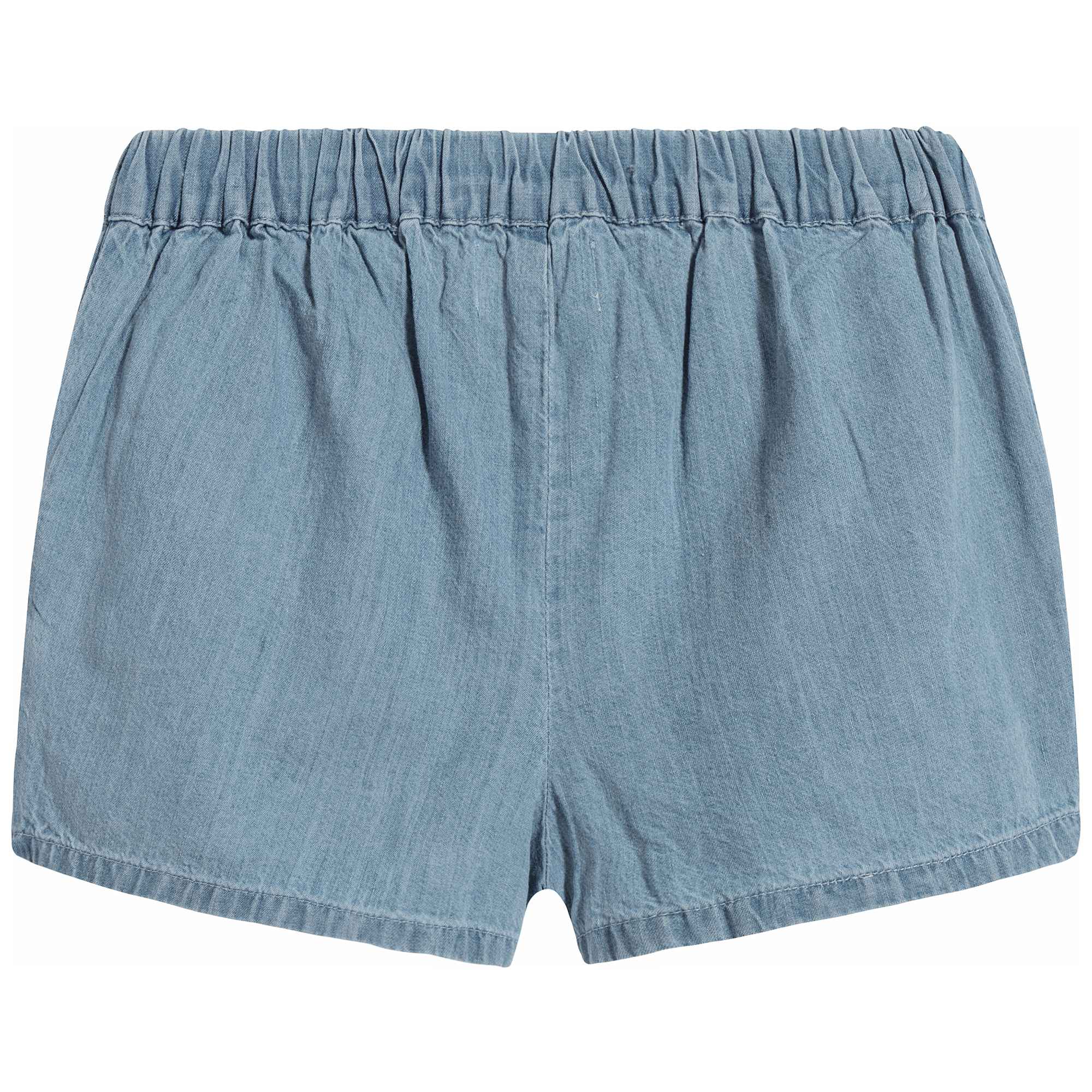 Girls Light Blue frills Cotton Shorts