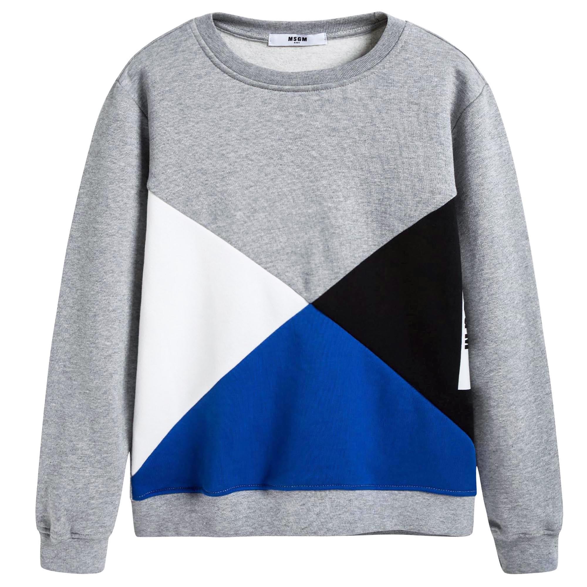 Boys Grey Geometric Sweatshirt