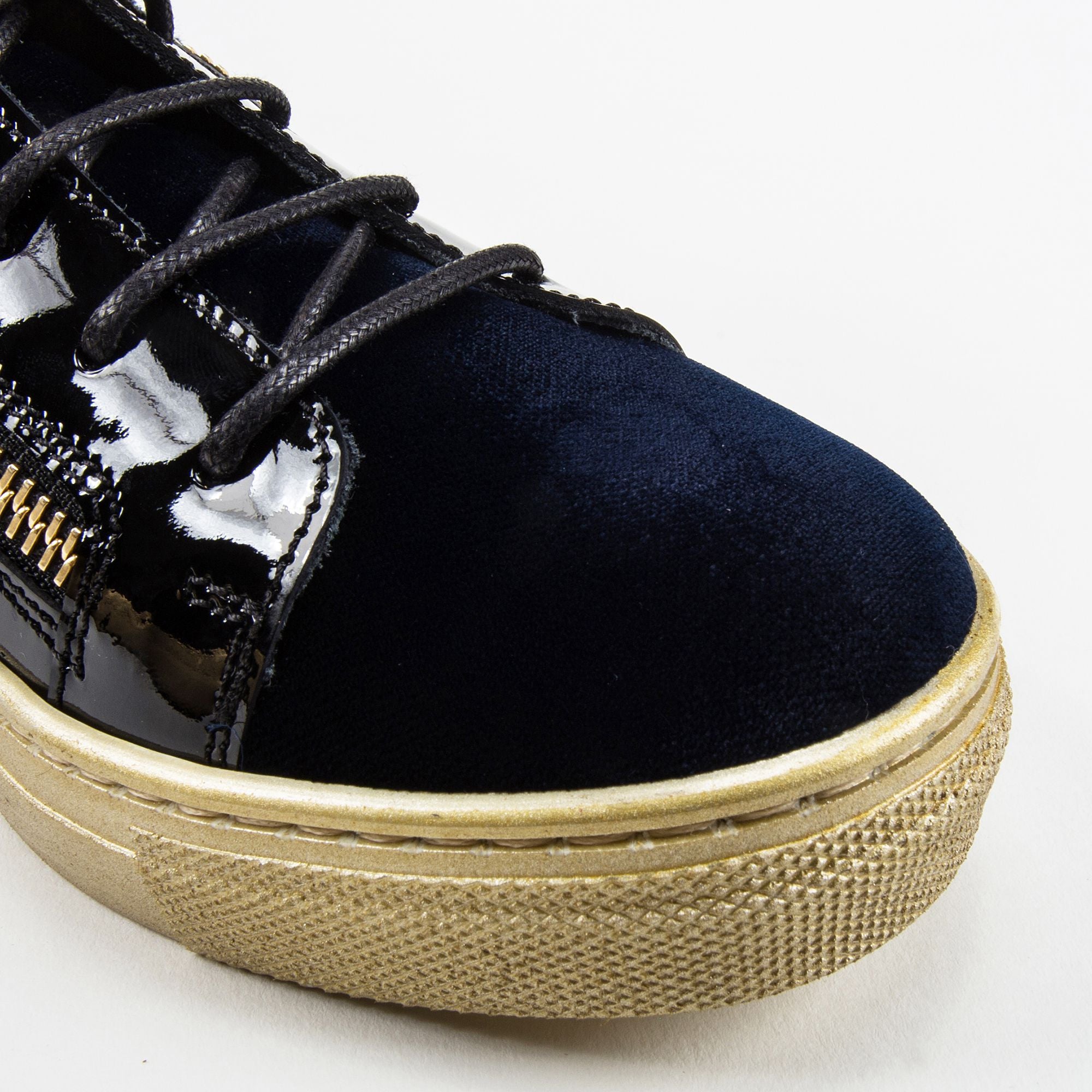 Girls & Boys Velvet Navy Velvet Sneaker