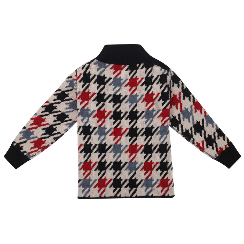 Girls Multicolor Striped Trims Wool Sweater - CÉMAROSE | Children's Fashion Store - 3