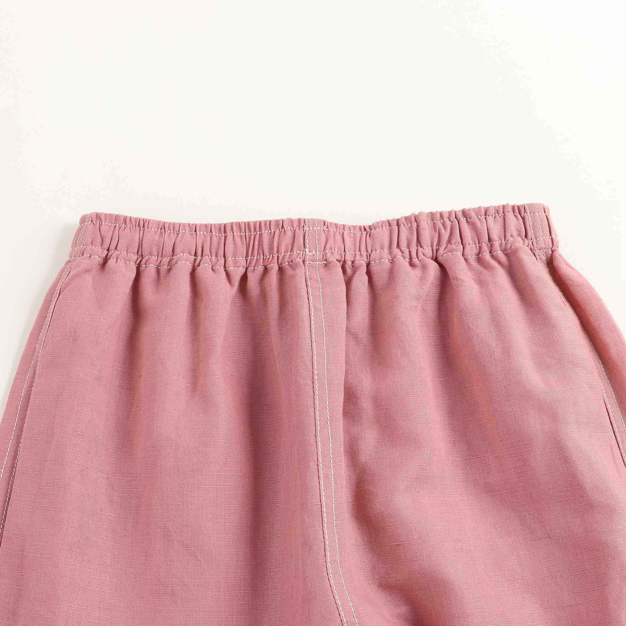 Girls Brick Red Linen Trousers