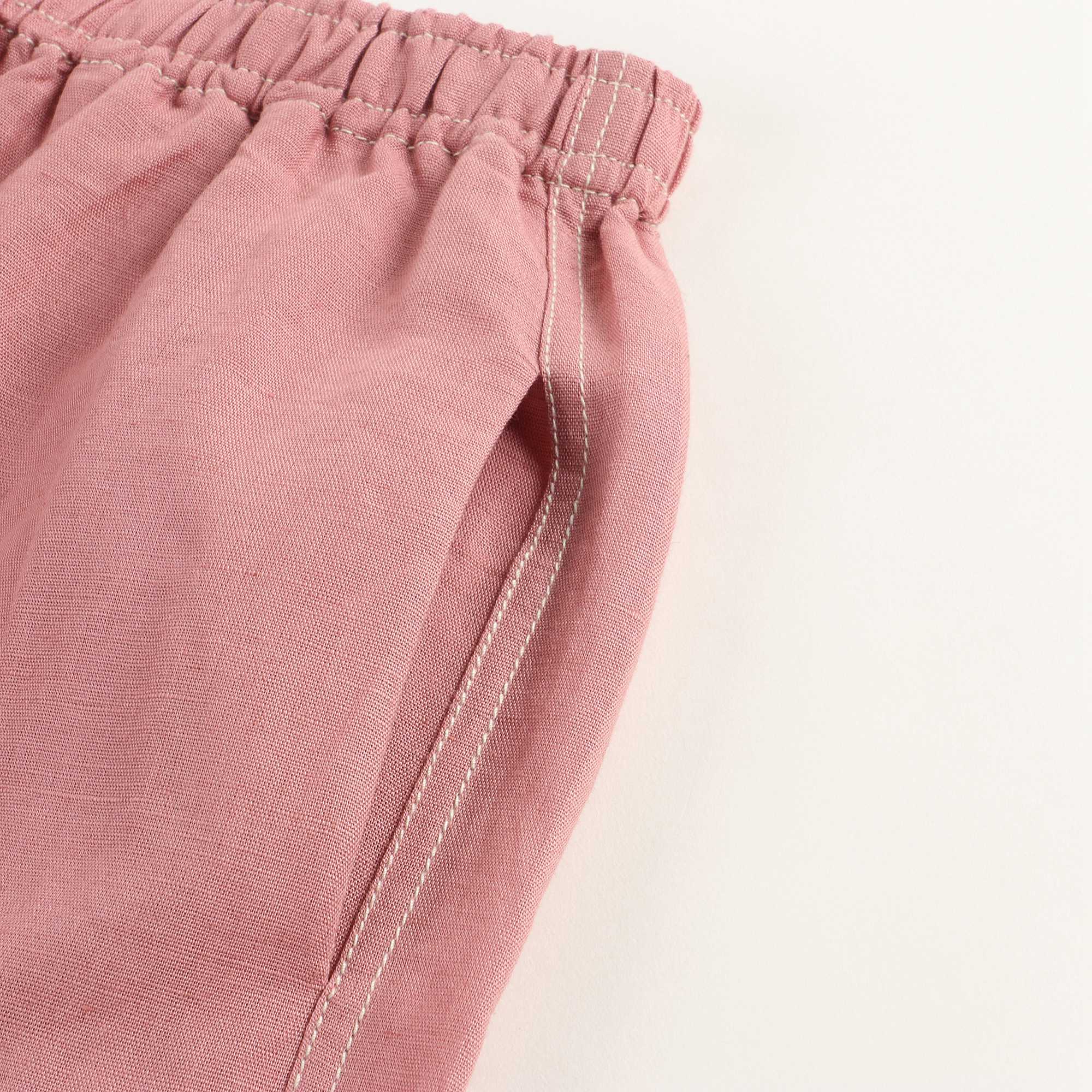Girls Brick Red Linen Trousers