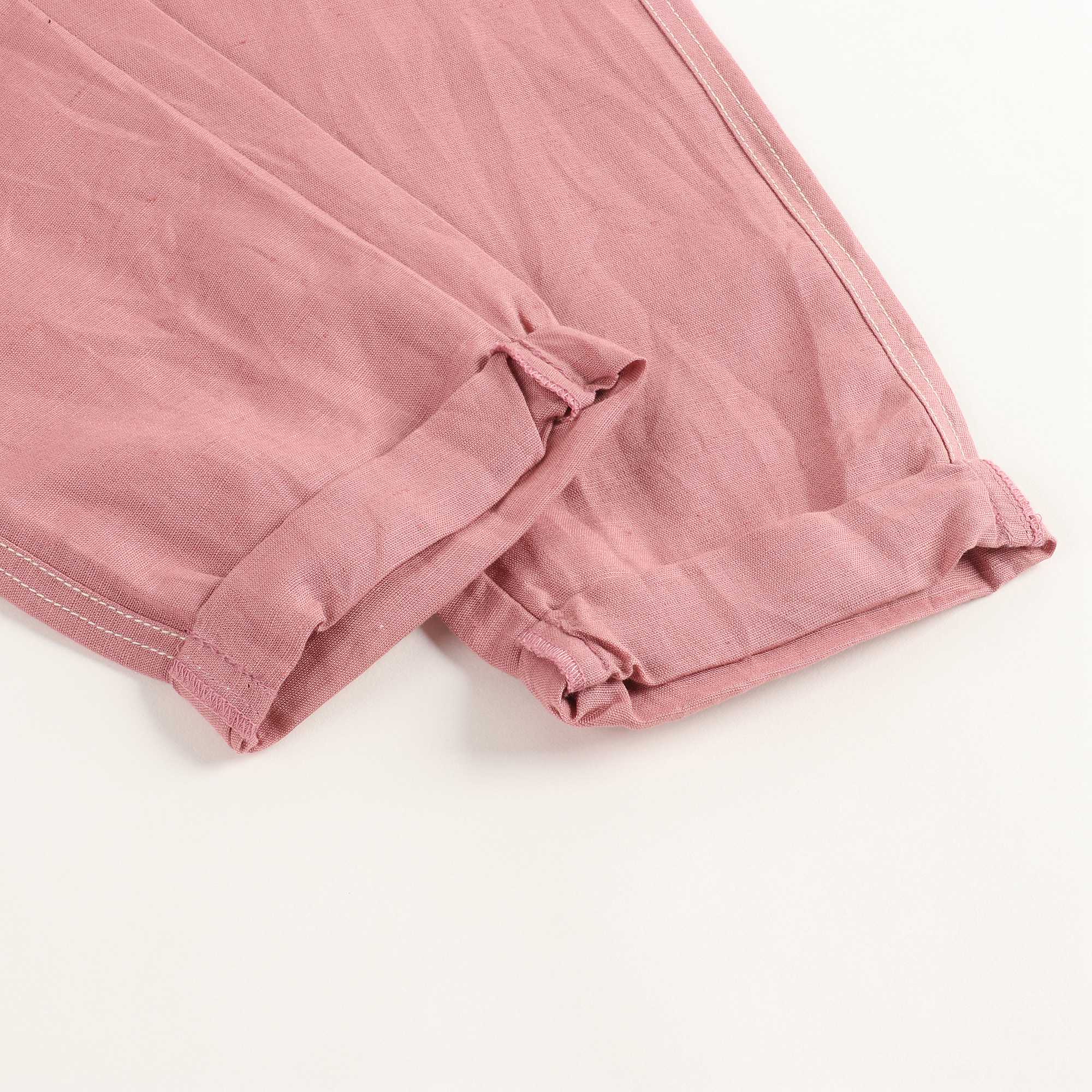 Girls Brick Red Linen Trousers
