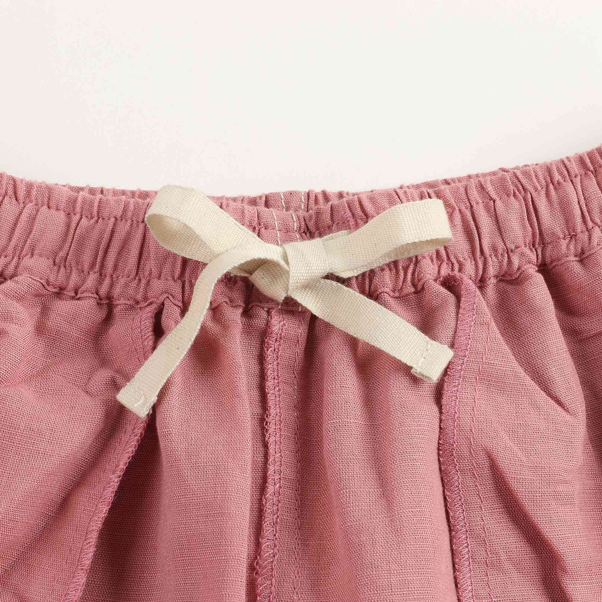 Girls Brick Red Linen Trousers
