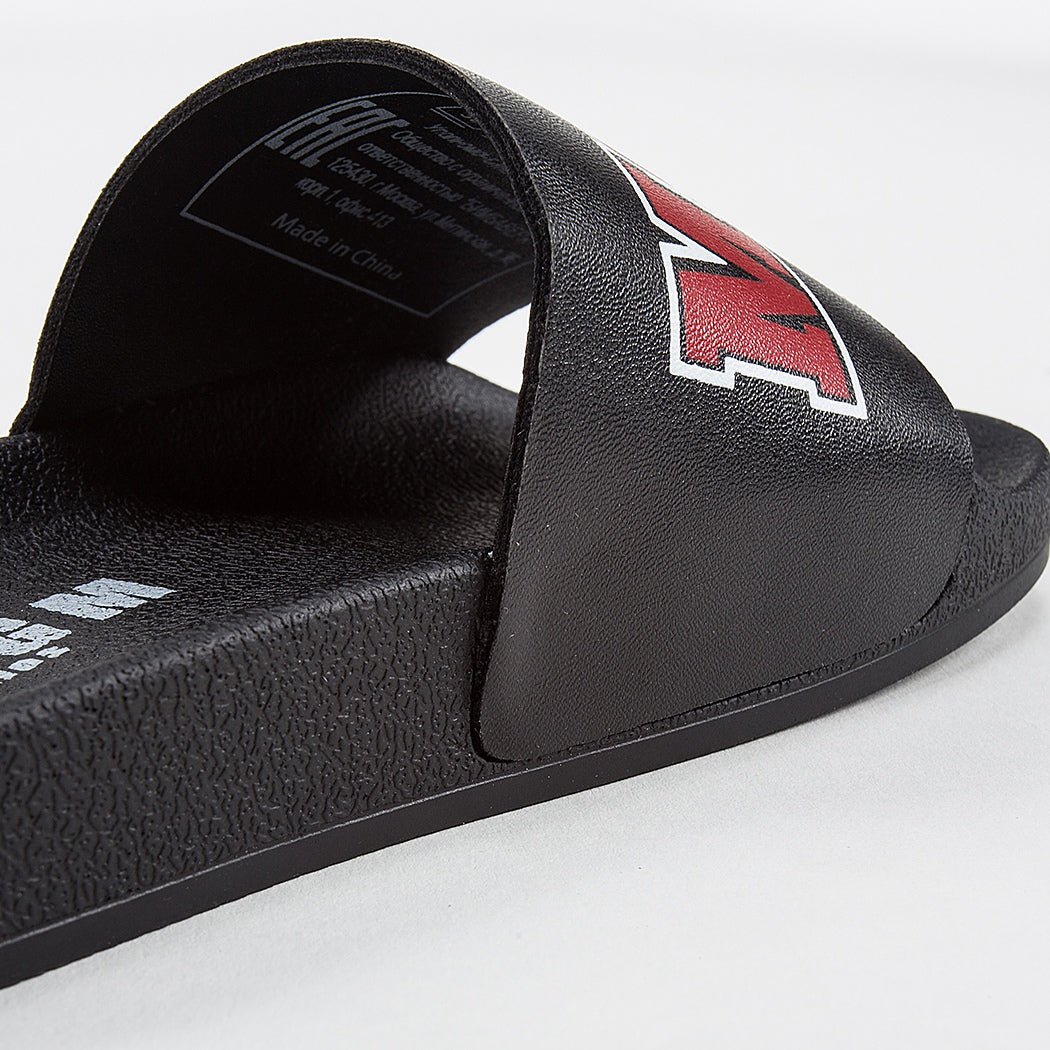 Girls & Boys Black Logo Slipper