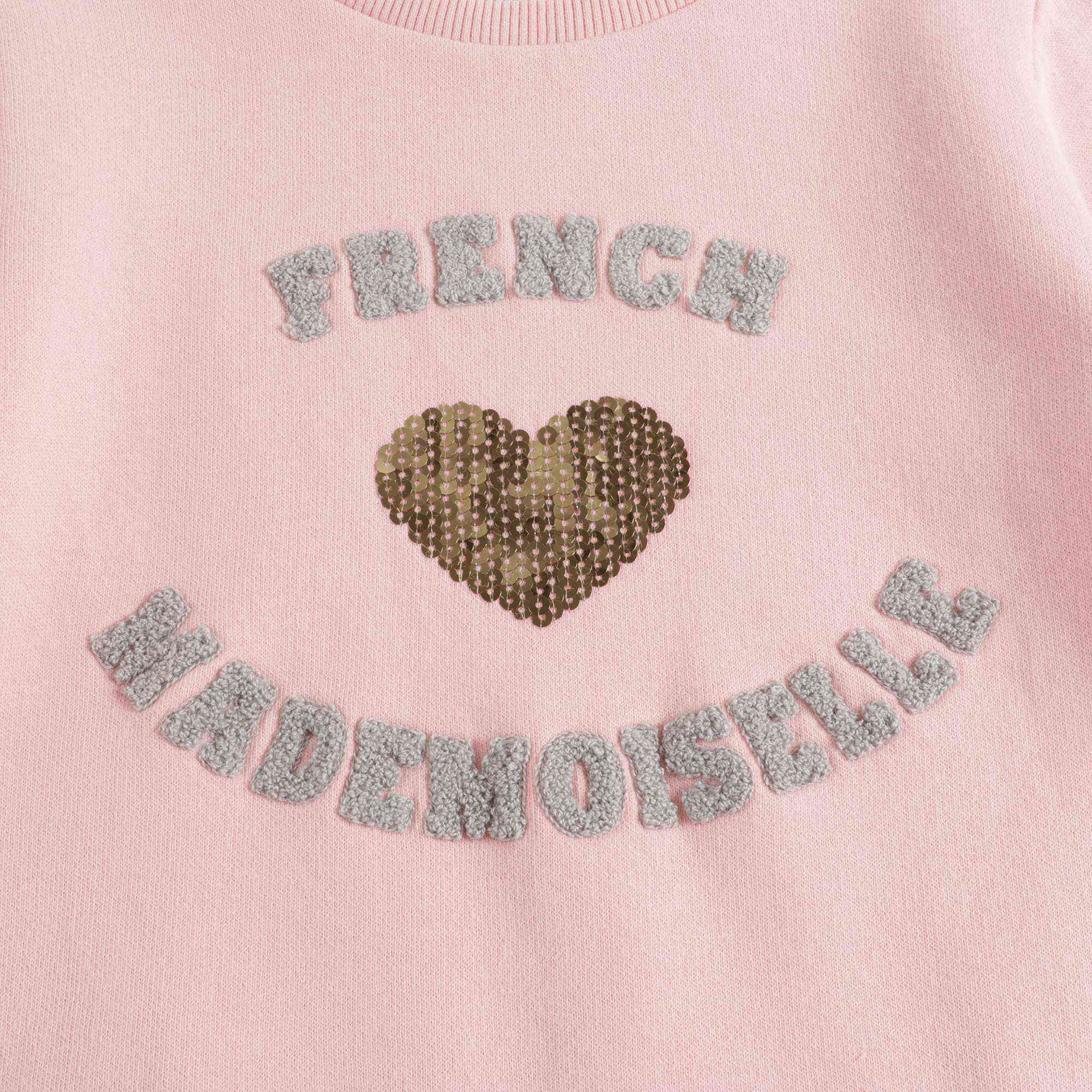 Girls Light Pink Heart Sweatshirt