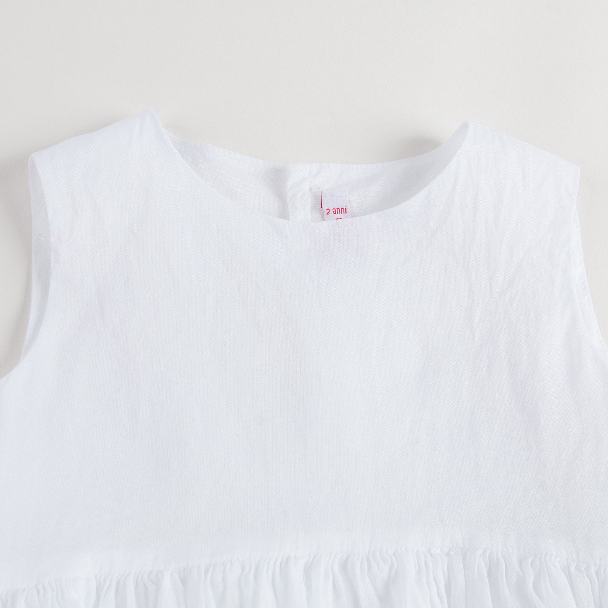 Girls White Cotton Sleeveless Frill T-Shirt - CÉMAROSE | Children's Fashion Store - 3