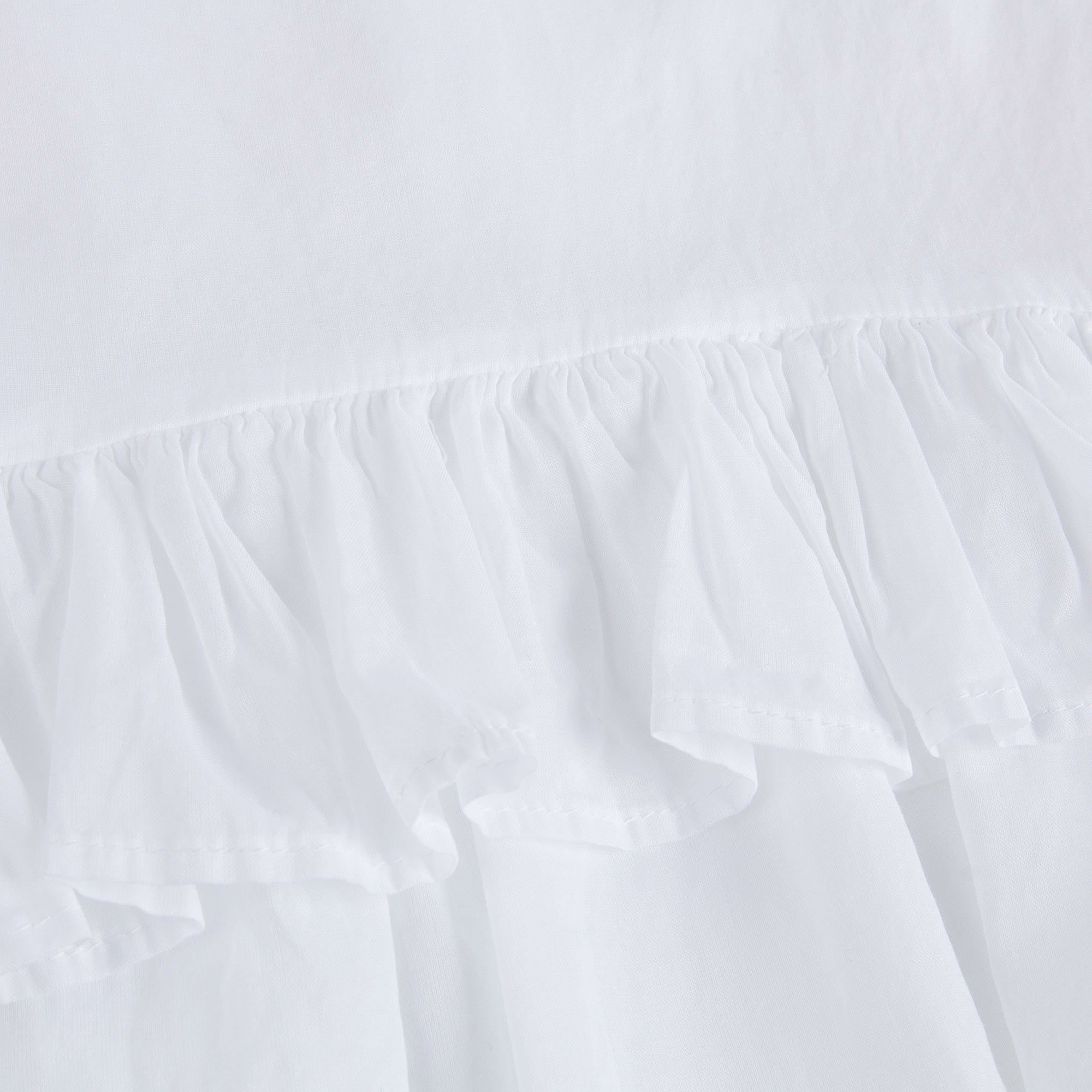 Girls White Cotton Sleeveless Frill T-Shirt - CÉMAROSE | Children's Fashion Store - 4