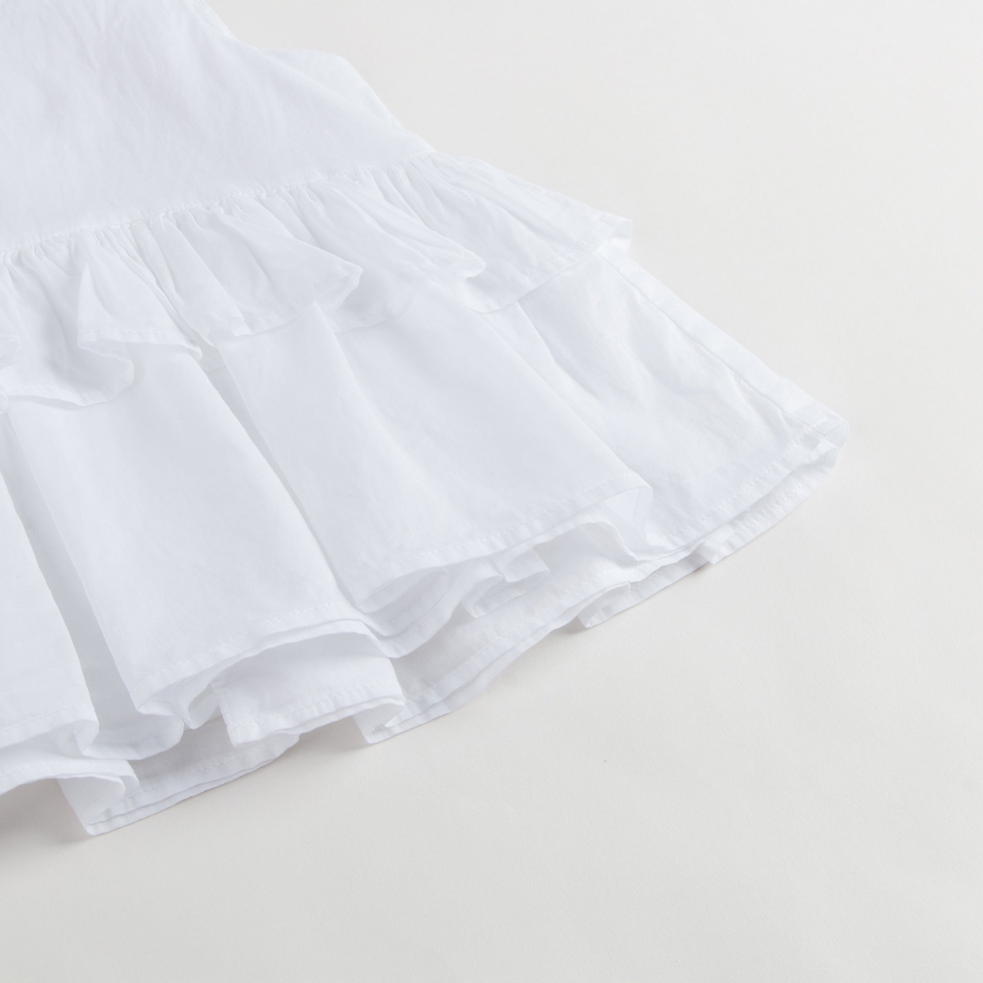 Girls White Cotton Sleeveless Frill T-Shirt - CÉMAROSE | Children's Fashion Store - 5
