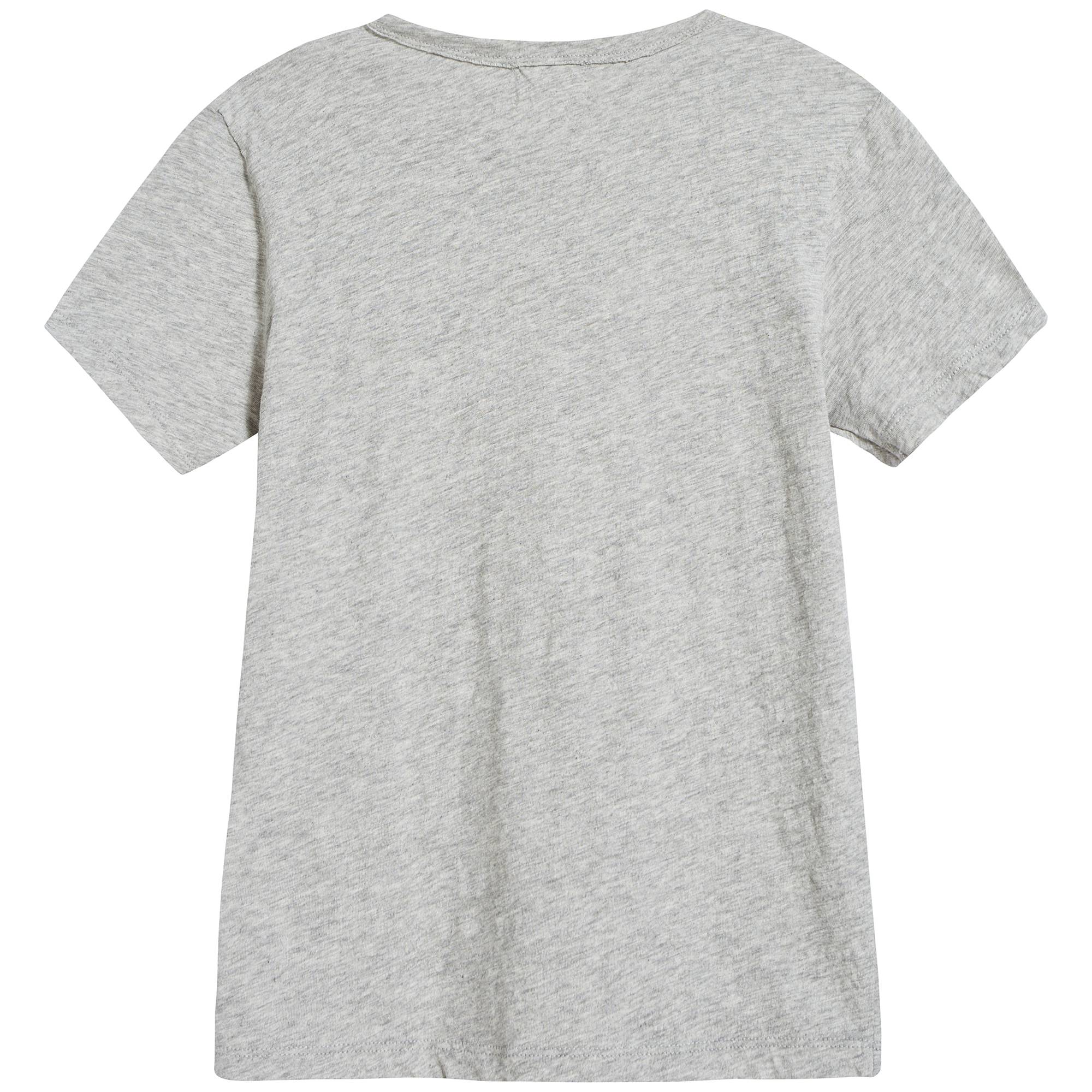 Girls Grey Logo Cotton T-shirt