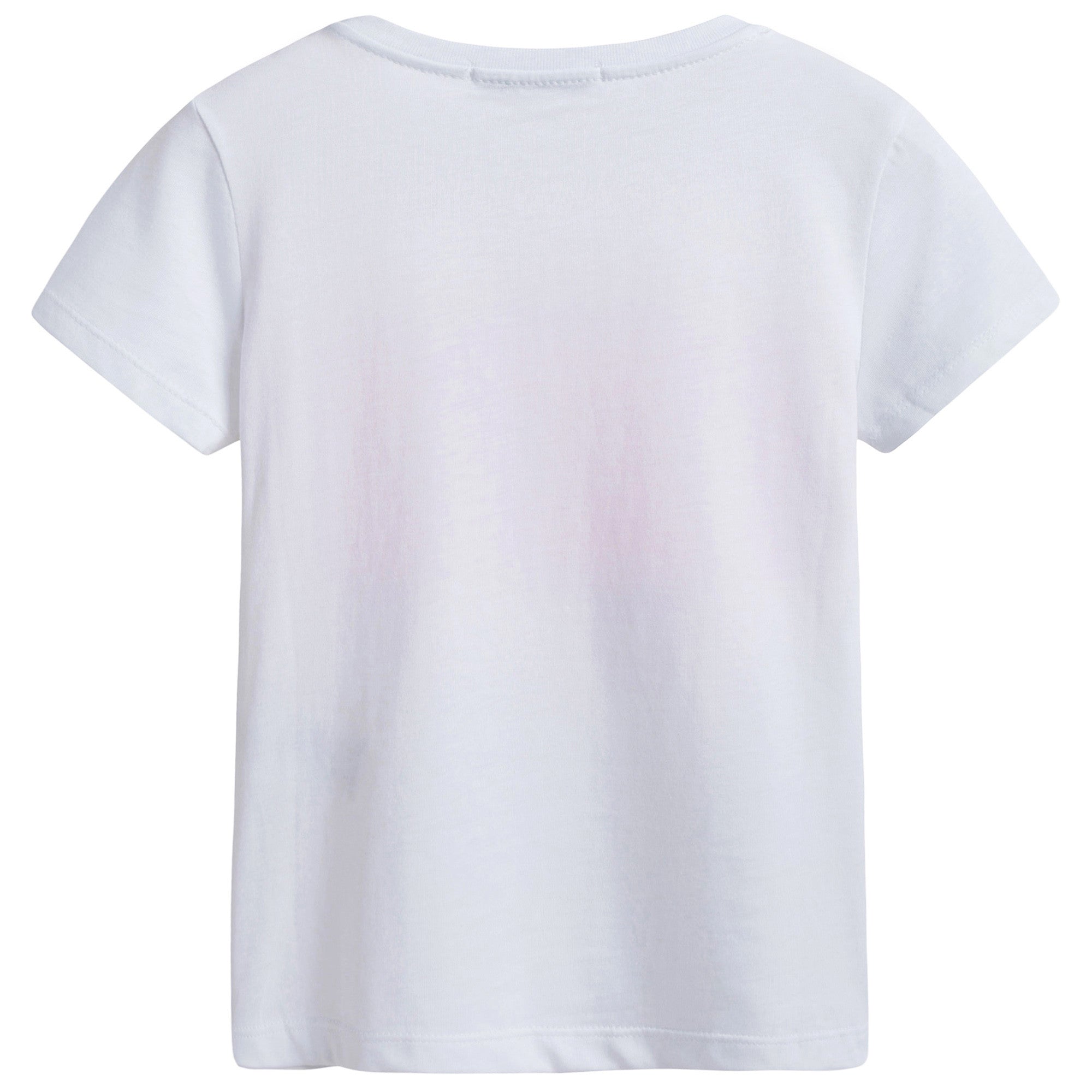 Girls White Cotton Logo T-shirt